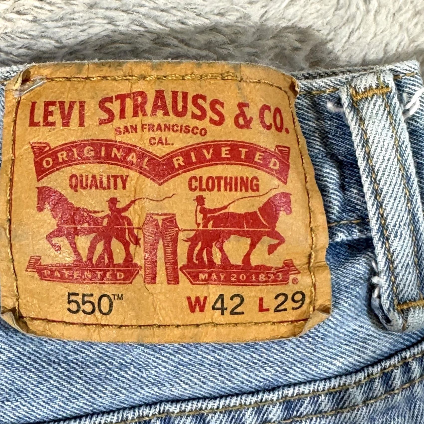 Levi's VINTAGE Levi's 550 Jeans Mens 42x29 Relaxed Fit Tapered Leg Denim Pants Blue XS 550 Retro Mens Regular Jeans Size US 42 / EU 58 - 4 Thumbnail