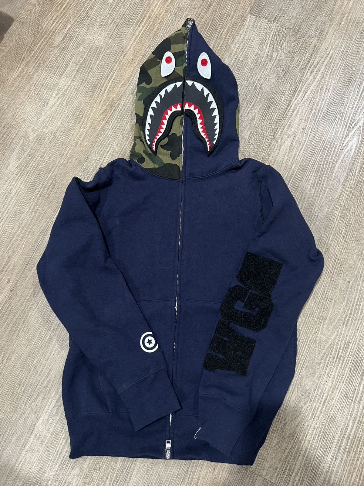 Bape BAPE Detachable Shark Full Zip 1st Camo Size S Navy Hoodie Size US S / EU 44-46 / 1 - 3 Thumbnail