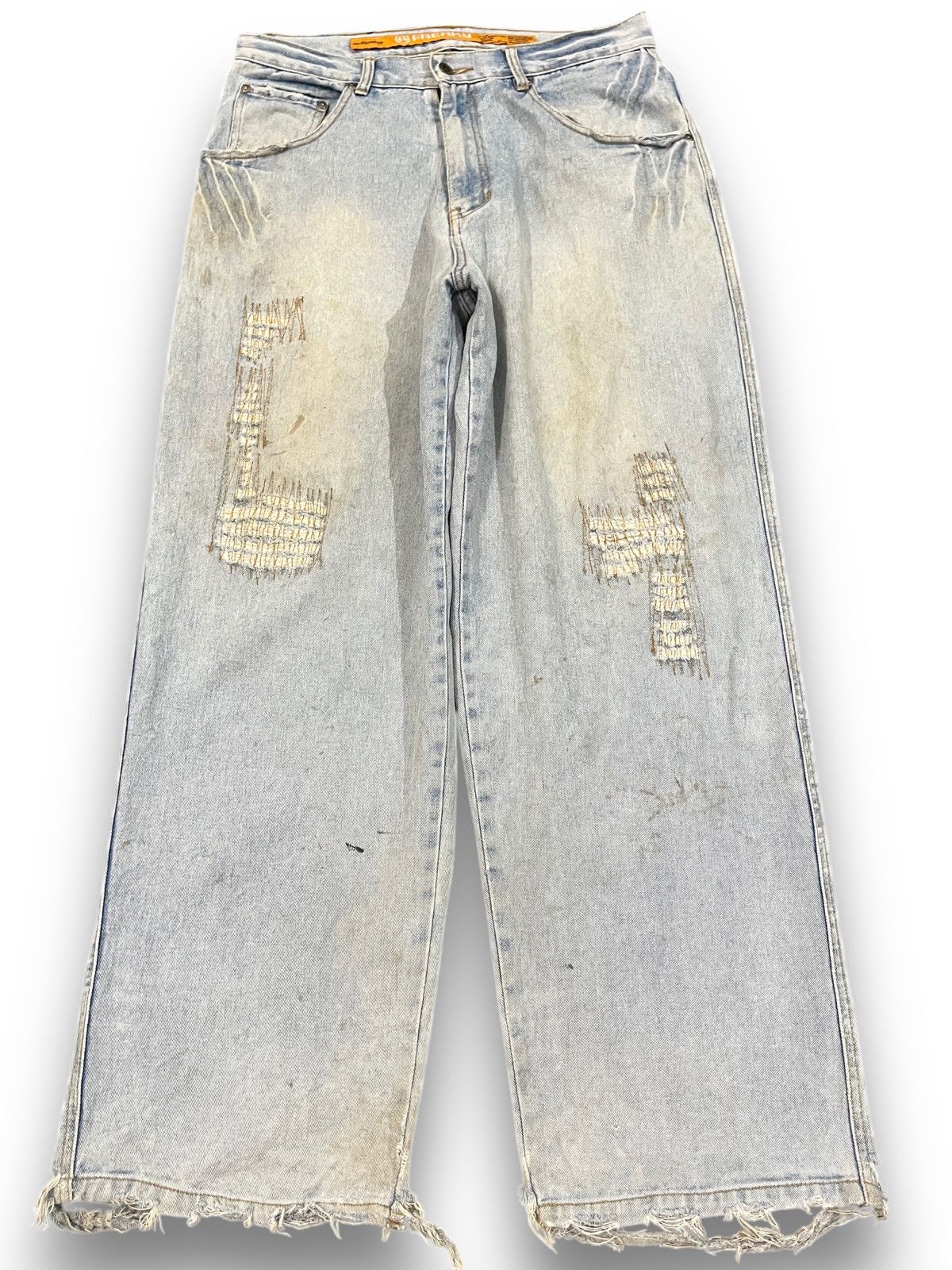 Massive Vintage MassiveBob Freaky Baggy Distressed Denim Size US 34 / EU 50 - 1 Thumbnail
