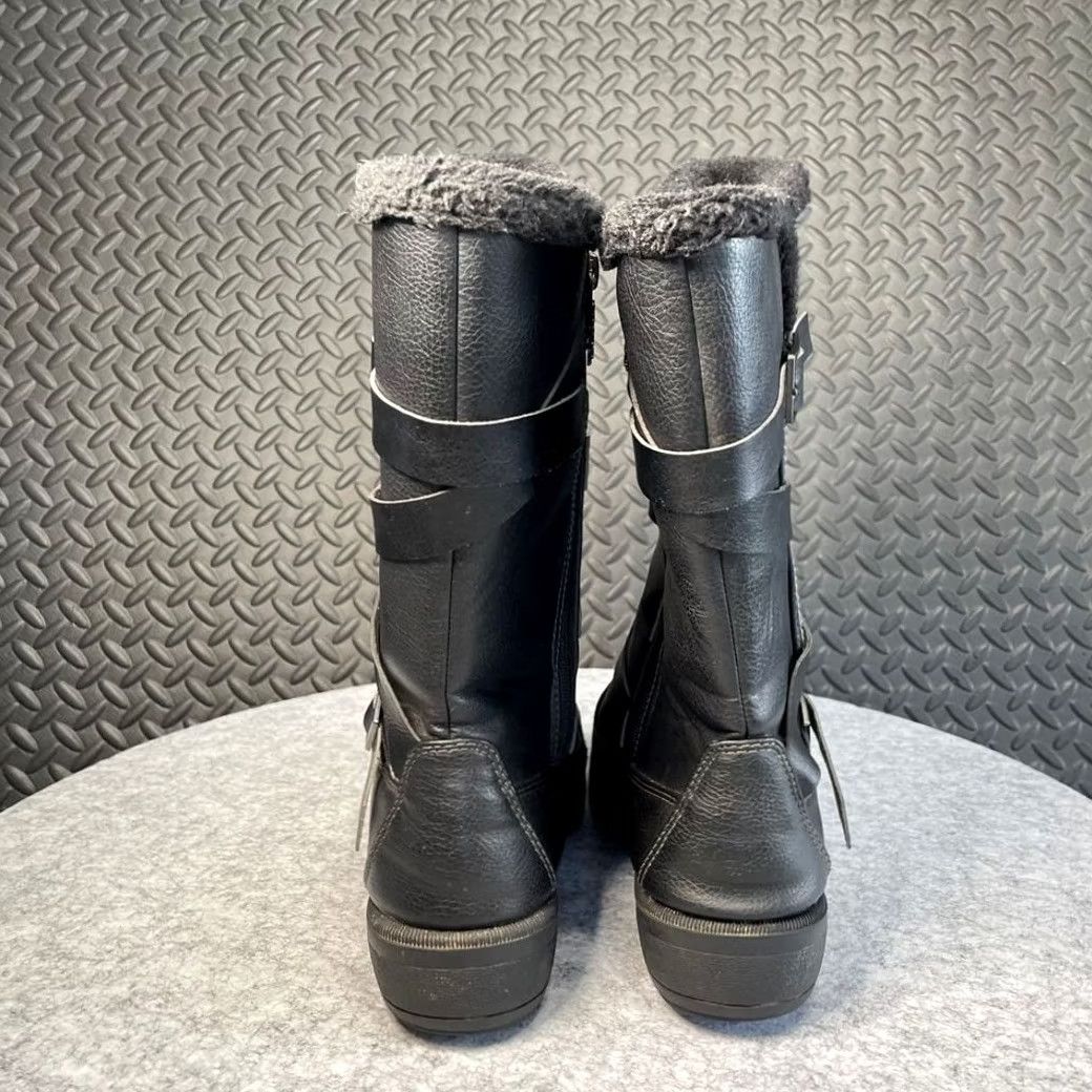 Vintage Totes Diedre Black Strap Buckle Women's Winter Leather Warm Boots Size 11 Size US 11 / IT 41 - 4 Thumbnail