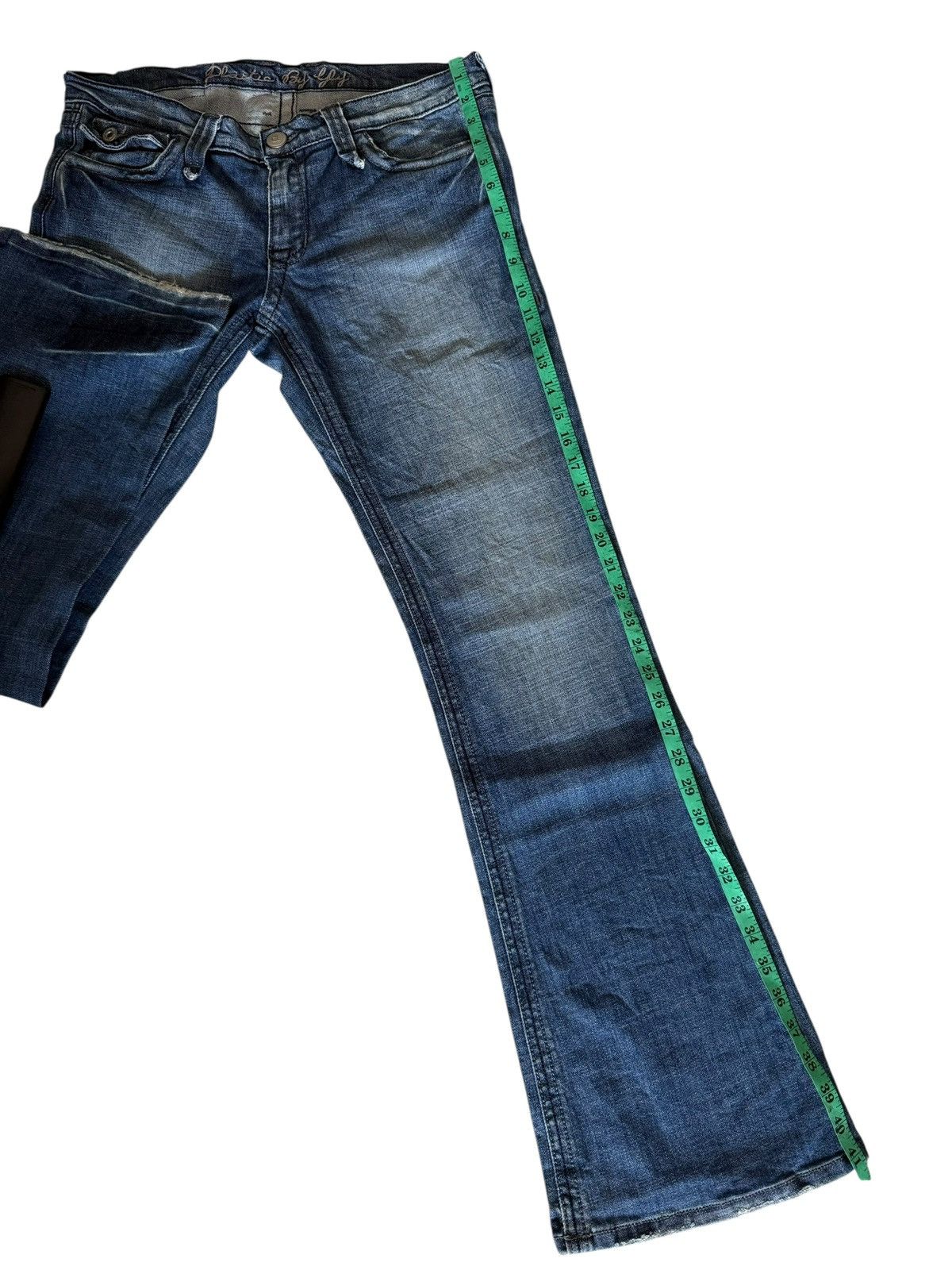Tornado Mart Flared Jeans Plastic Boy Gly USA Made Nice Design Denim Size US 33 - 16 Thumbnail