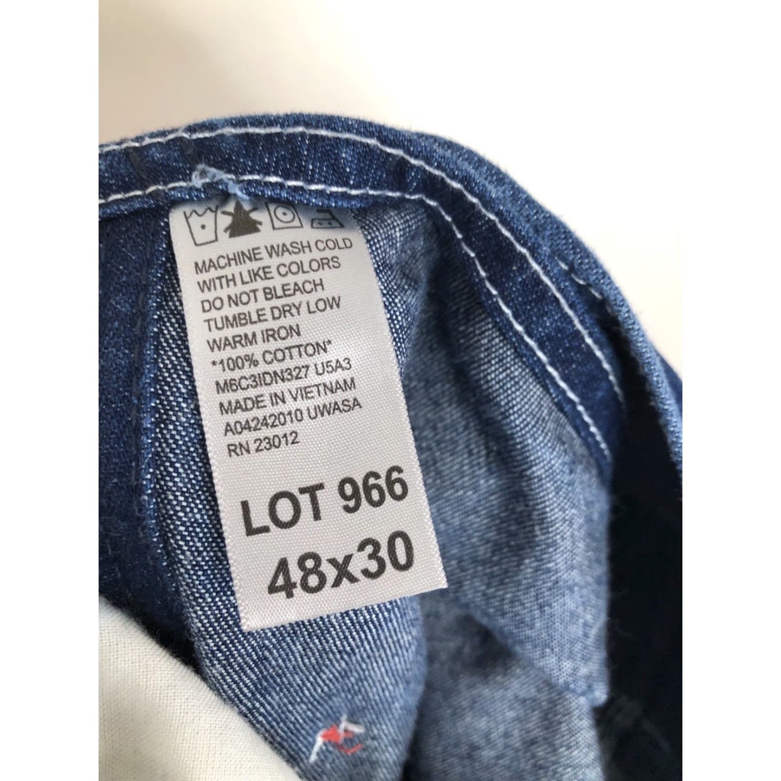 Denime ROUND HOUSE Blue Denim Overalls Mens 48x30 Work Bib Overalls - EXCELLENT Size US 32 / EU 48 - 6 Thumbnail