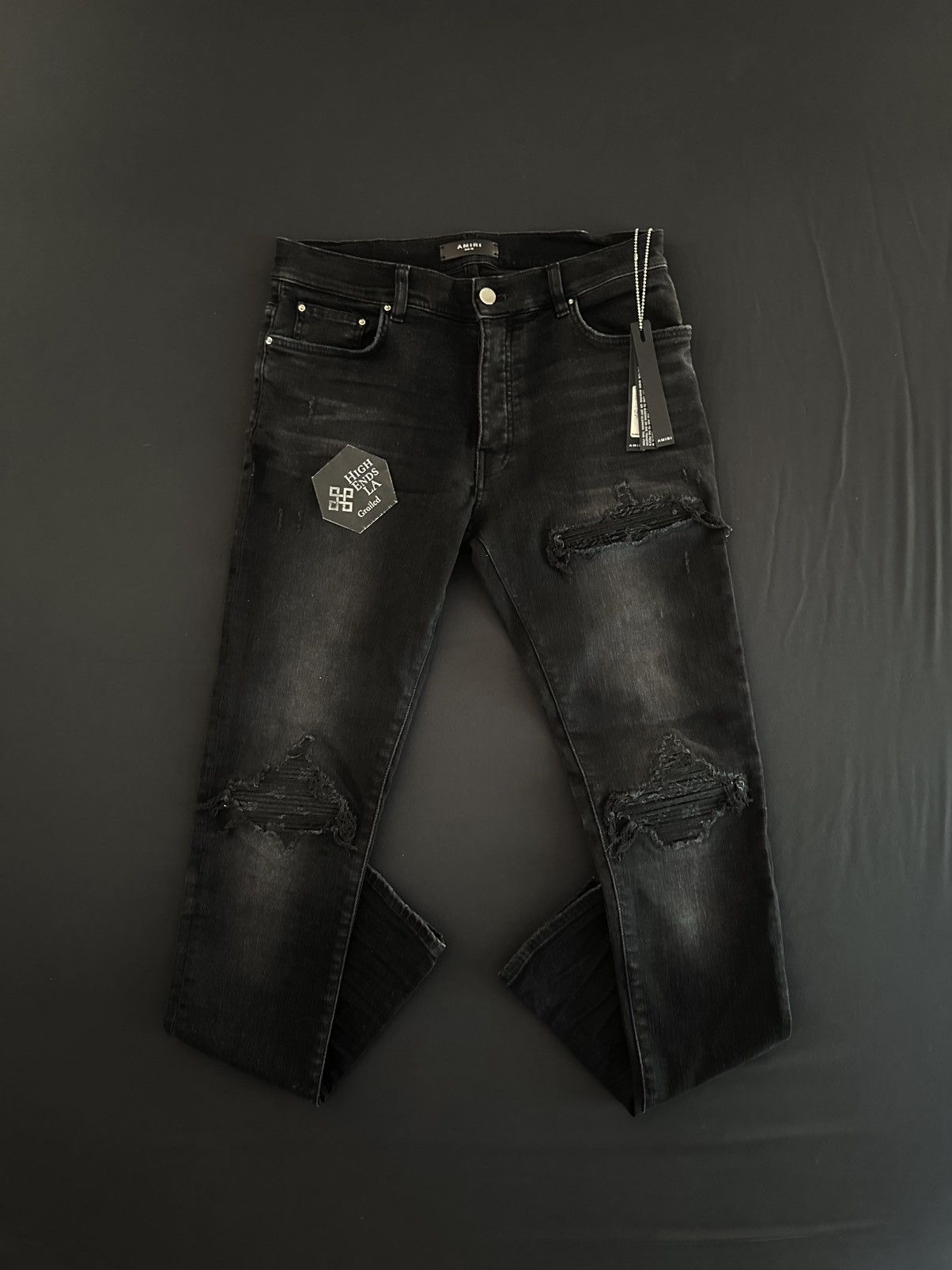 Amiri MX1 Bandana Jacquard Skinny Jeans