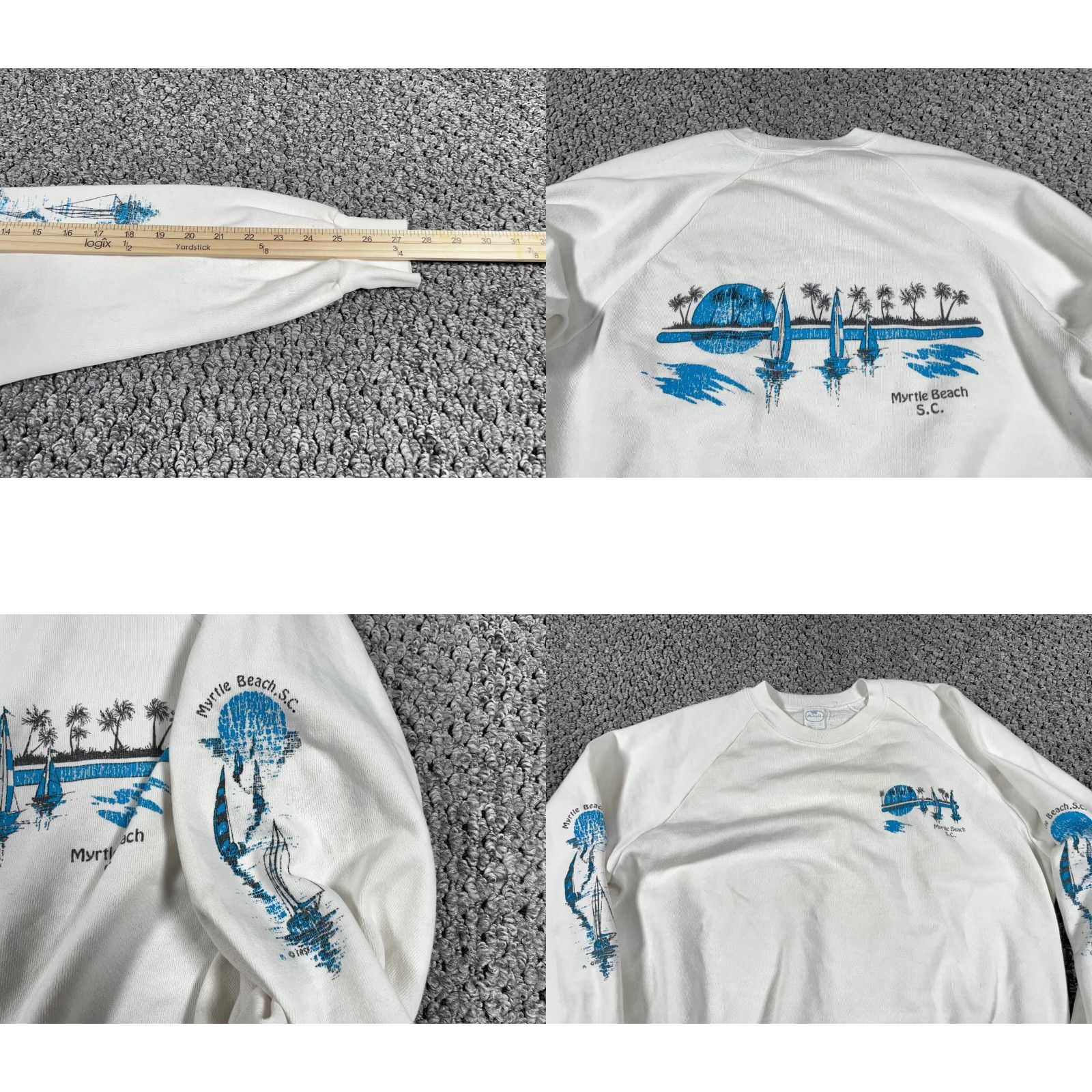 Anvil VINTAGE Anvil Sweatshirt Shirt Men L White Myrtle Beach Sailboat Graphic 80s USA Size US L / EU 52-54 / 3 - 8 Thumbnail