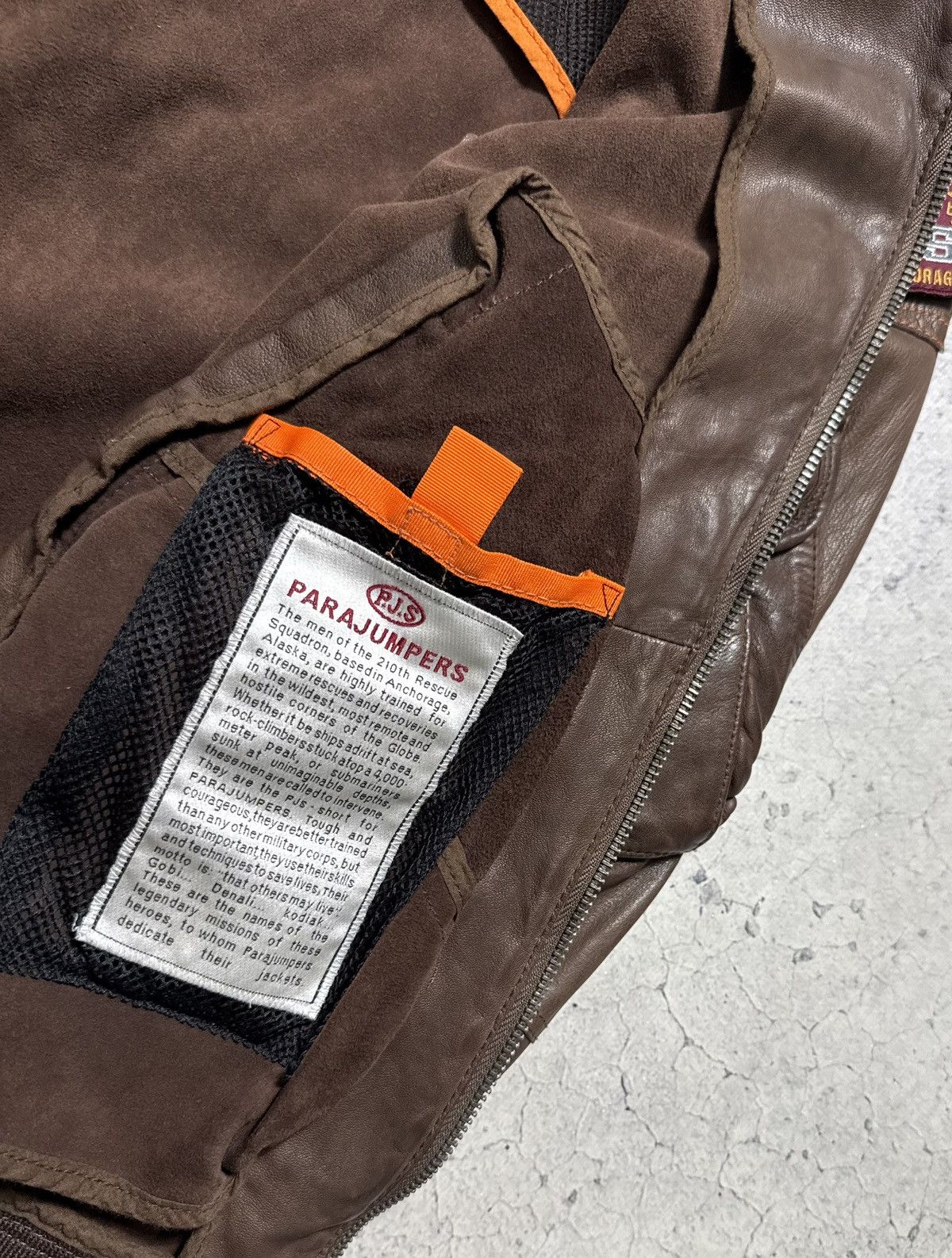 Parajumpers Parajumpers PJS Leather Bomber Jacket Brown Size M Rare Size US M / EU 48-50 / 2 - 14 Thumbnail