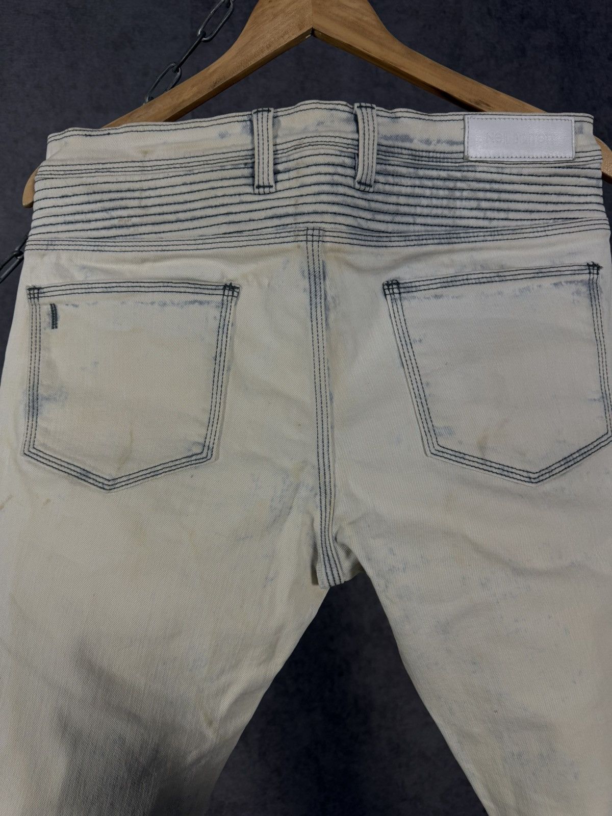 Neil Barrett Neil Barrett luxury designer biker “dirty” jeans Size US 31 - 8 Thumbnail