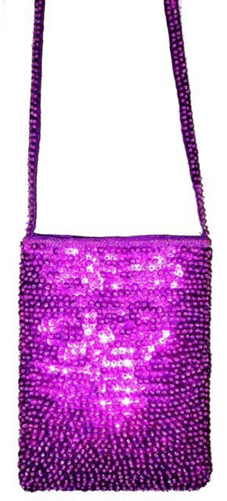 Purple Sequin Purse PURPLE Size ONE SIZE - 1 Preview
