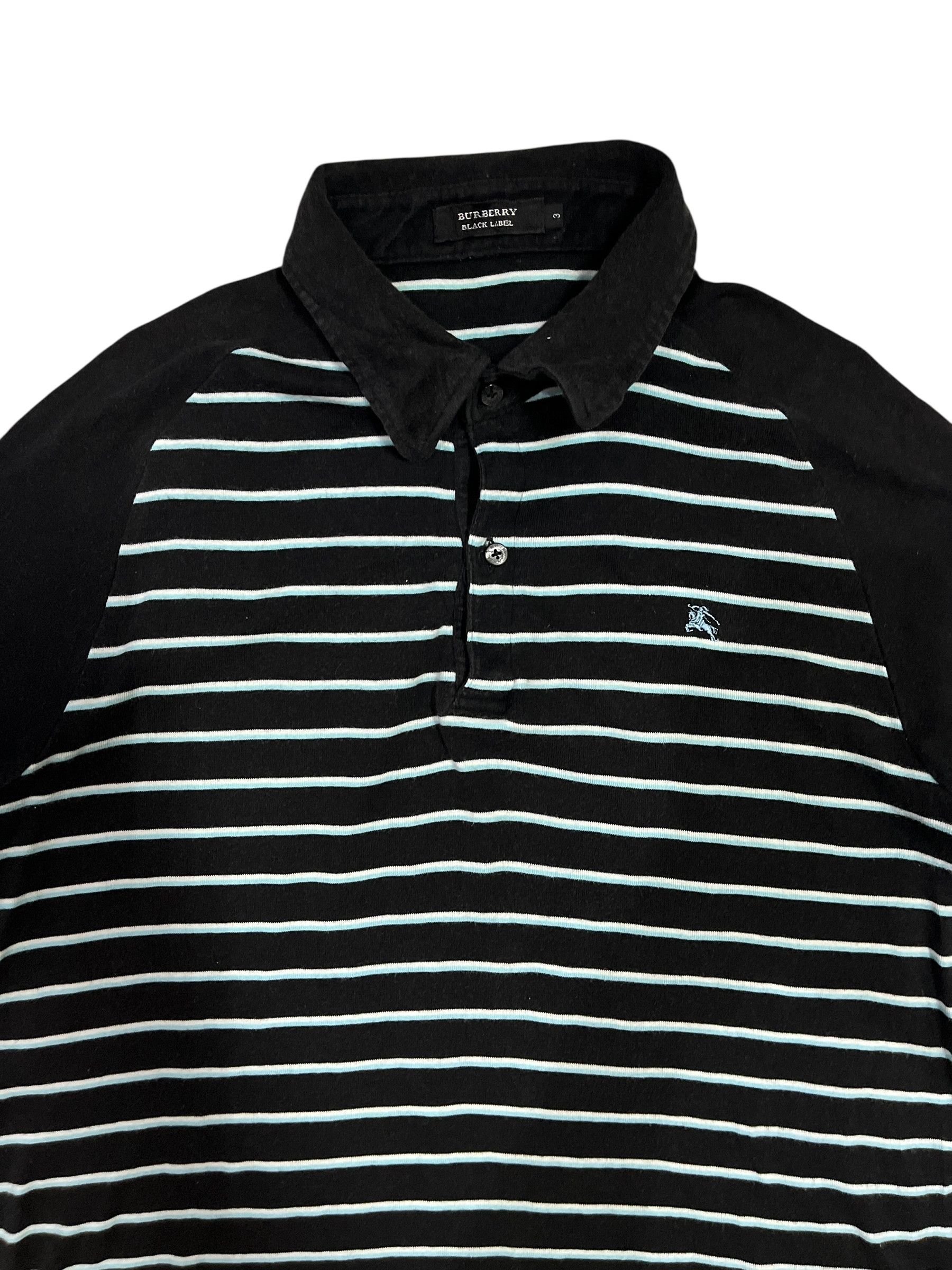 Burberry Burberry Black Label Stripes Collared Tshirt Made in Japan Size M / US 6-8 / IT 42-44 - 3 Thumbnail