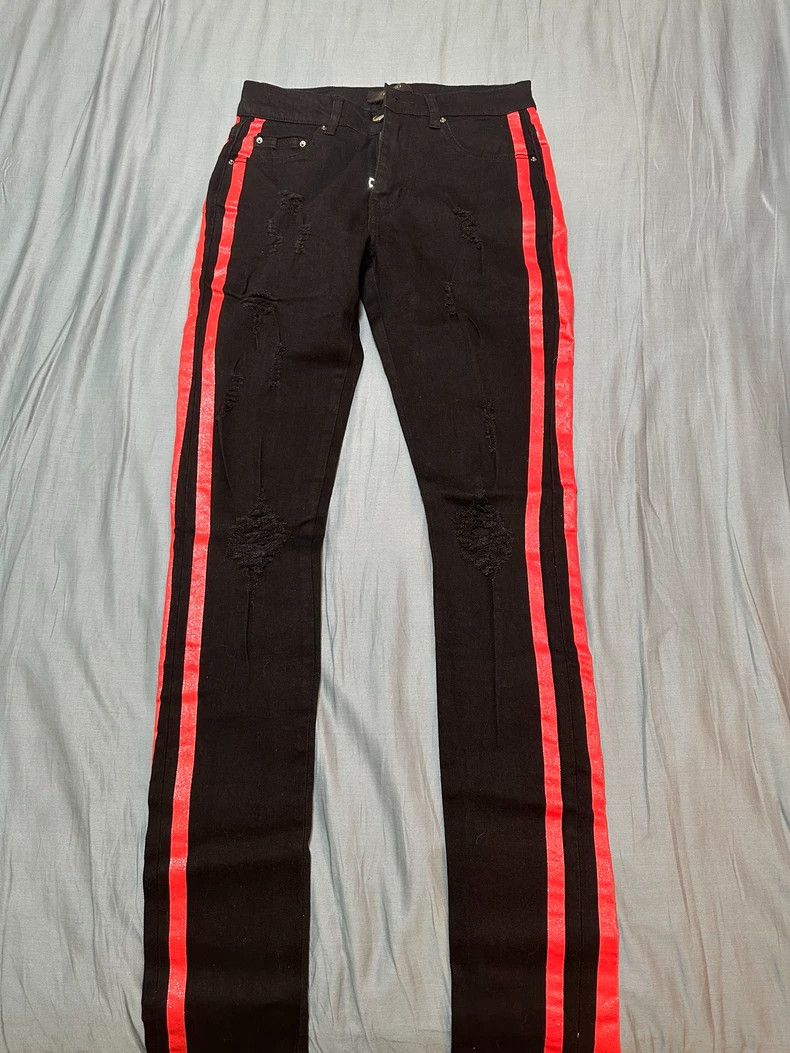 Amiri Amiri side red blue yellow striped double knee distressed Size US 28 / EU 44 - 1 Thumbnail