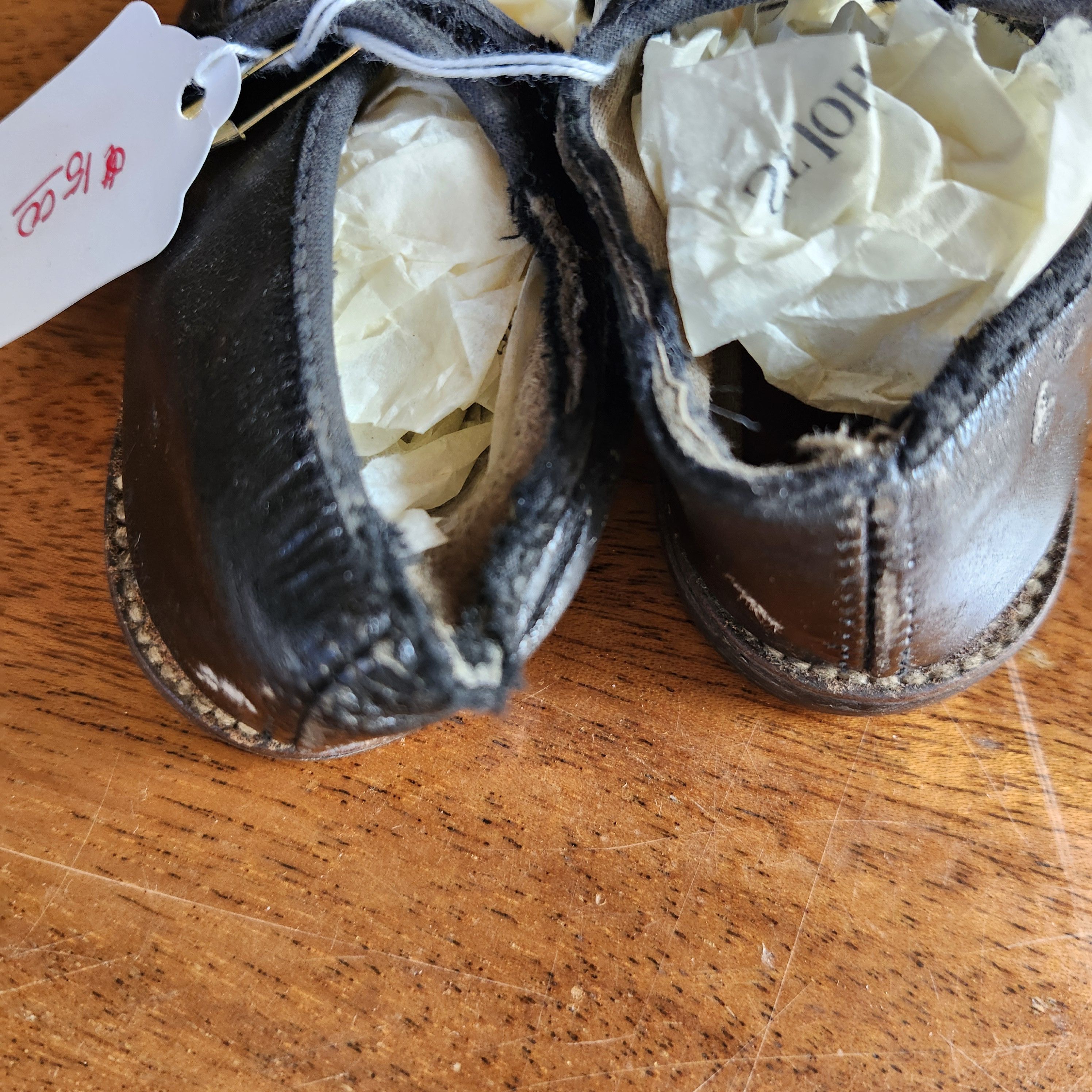 Other Vintage Black Leather Button Baby Shoe Infant Collectible Size ONE SIZE - 3 Thumbnail