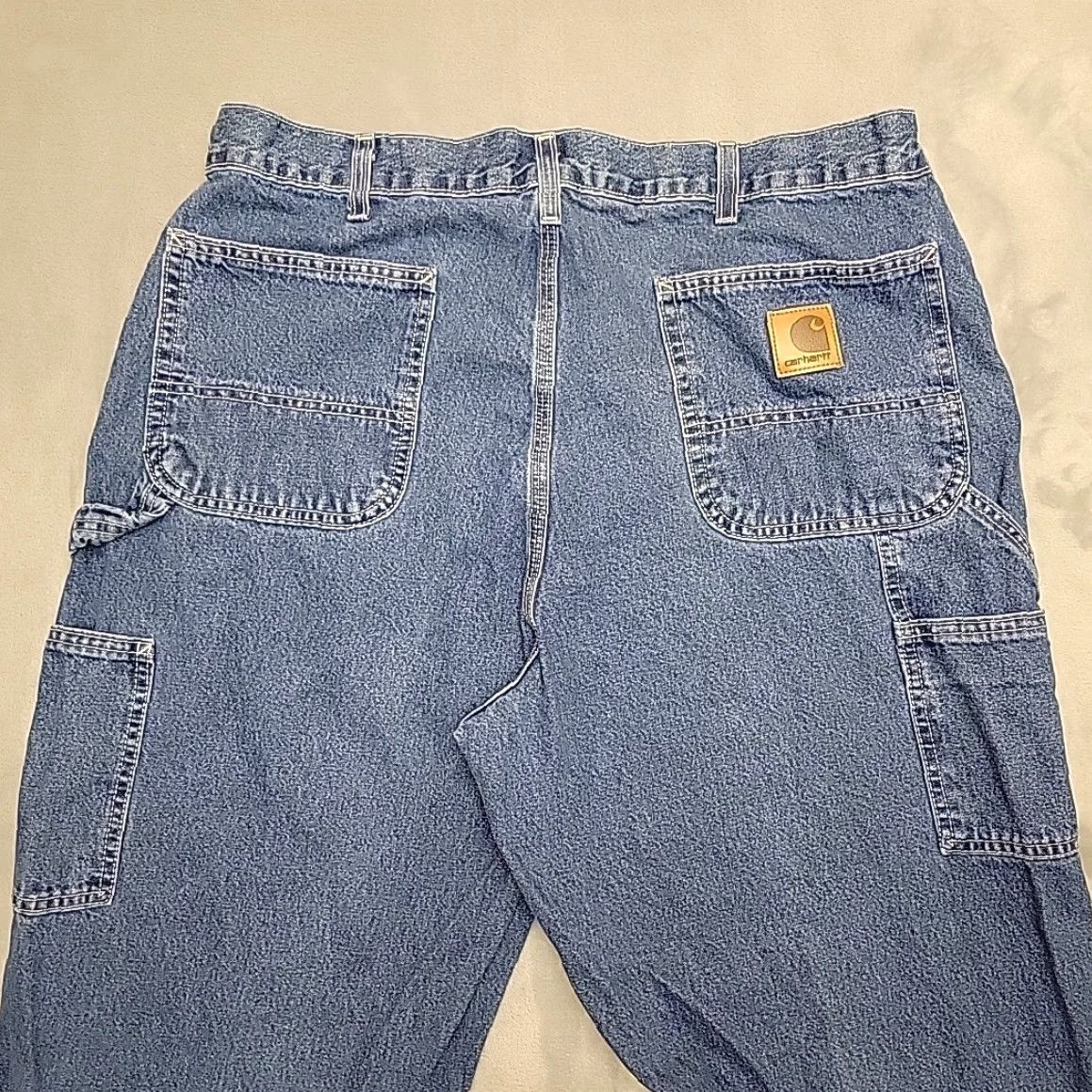 Carhartt VINTAGE Carhartt Jeans Men 38x34 Blue Denim B13DST Carpenter Cargo Work Workwear Size US 38 / EU 54 - 5 Thumbnail