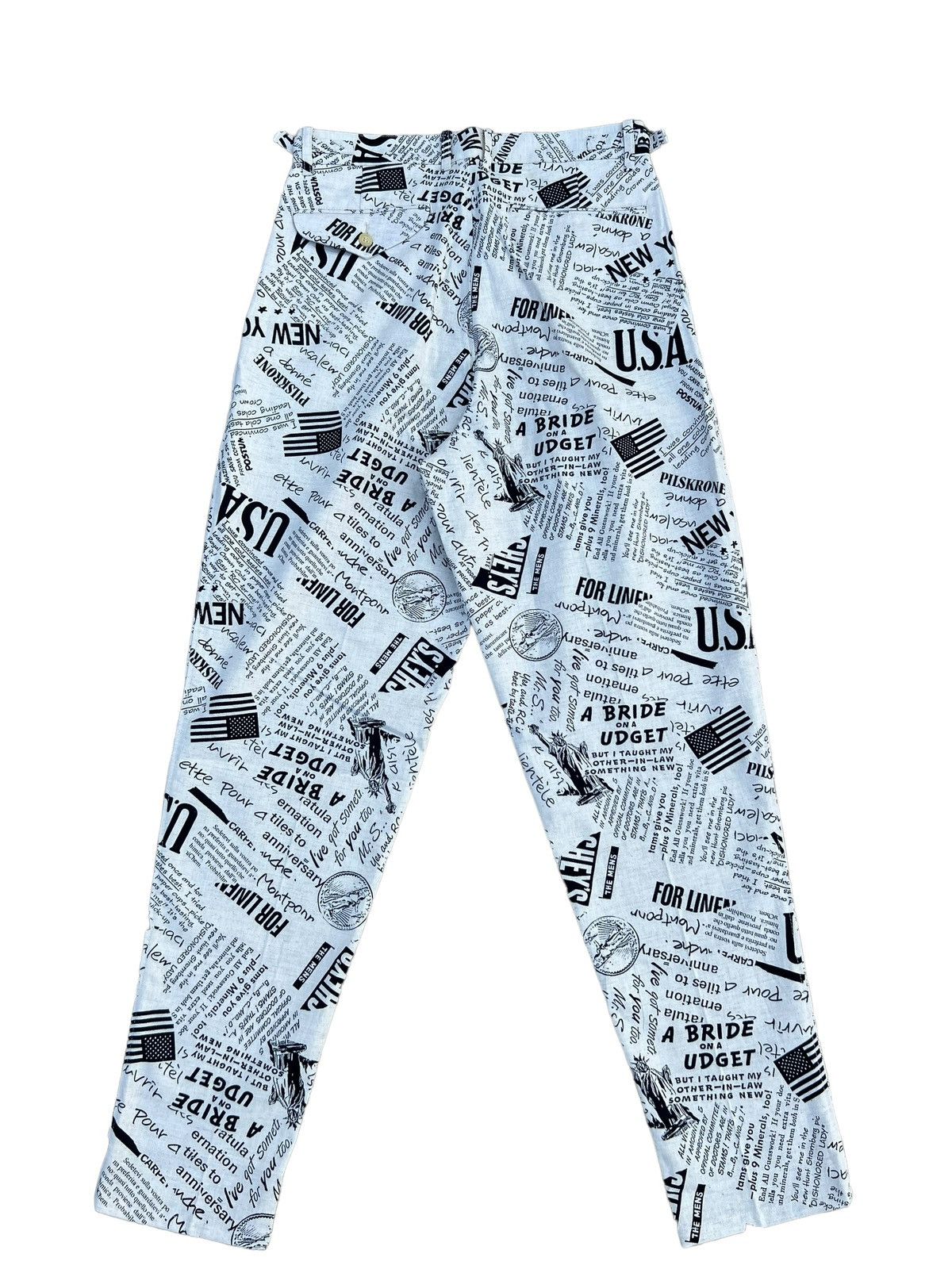 Vintage Vintage 80s Three Top Japan Old Newspaper Baggy Trouser Pant Size US 29 - 2 Thumbnail