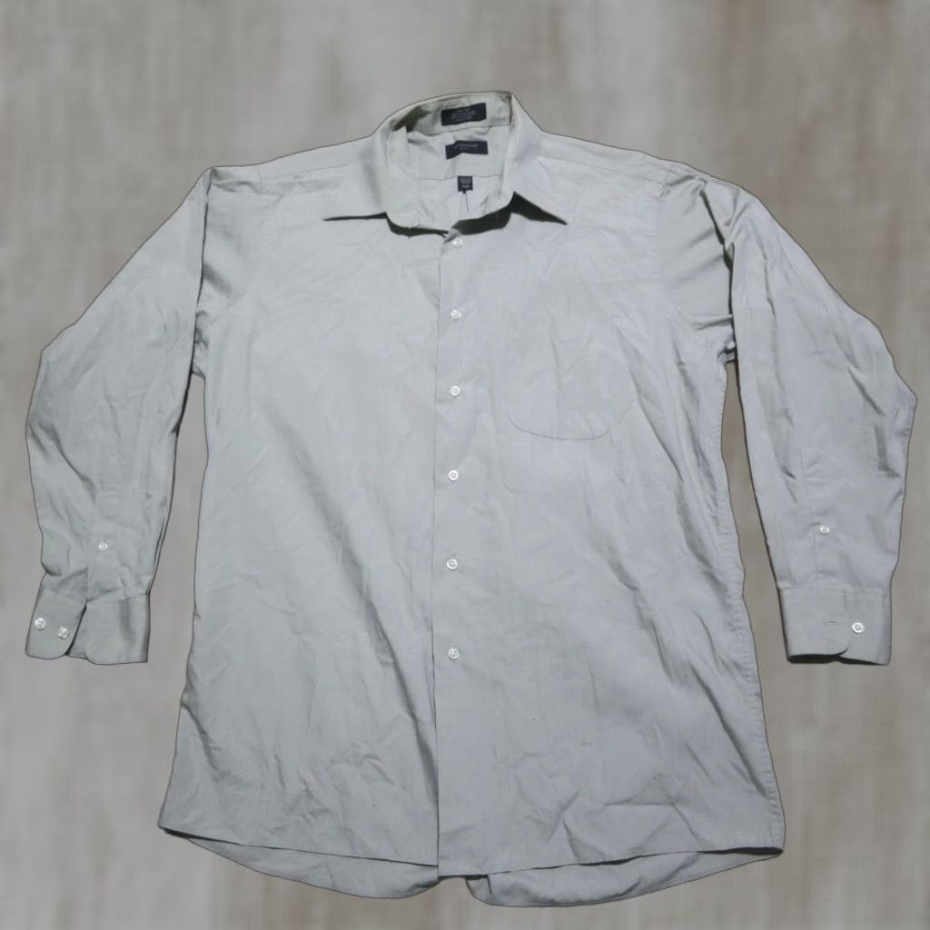 Vintage Covington Shirt Adult Men 2XL Gray Solid Button-Up Casual Workwear Wrinkle Free Stain Free Pocket 90s? Size US XXL / EU 58 / 5 - 1 Thumbnail