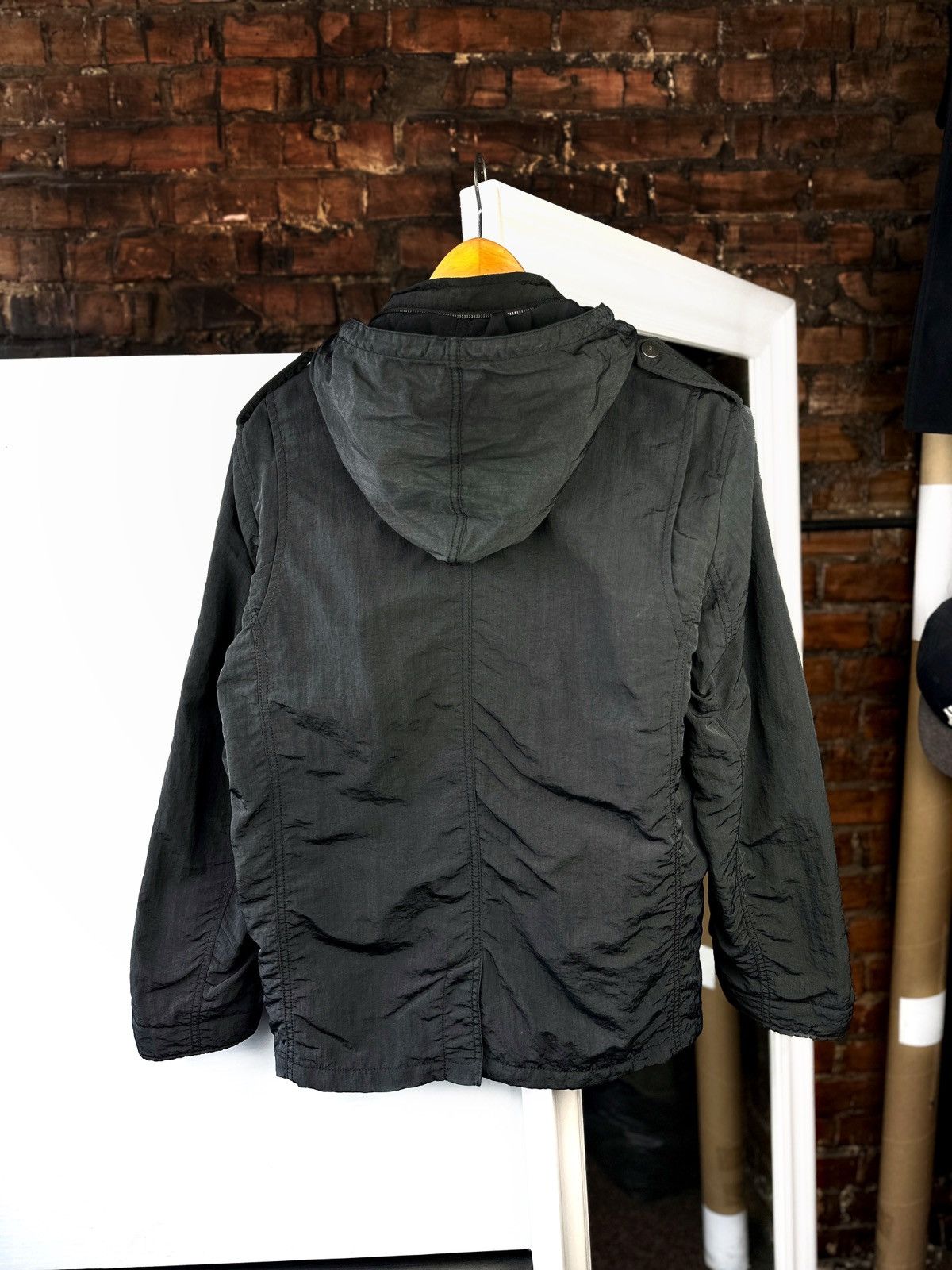 Armani Men’s Armani Jeans Nylon Jacket Full Zip Multi Pocket Black Size US M / EU 48-50 / 2 - 3 Thumbnail