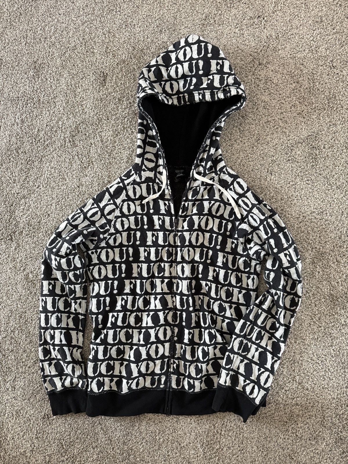 06ss ガンズ期 バングル NUMBER (N)INE FUCK YOU刻印 FOR SALE* SS06 Number (N)ine 'Fuck You!' Zip-up Slogan Hoodie