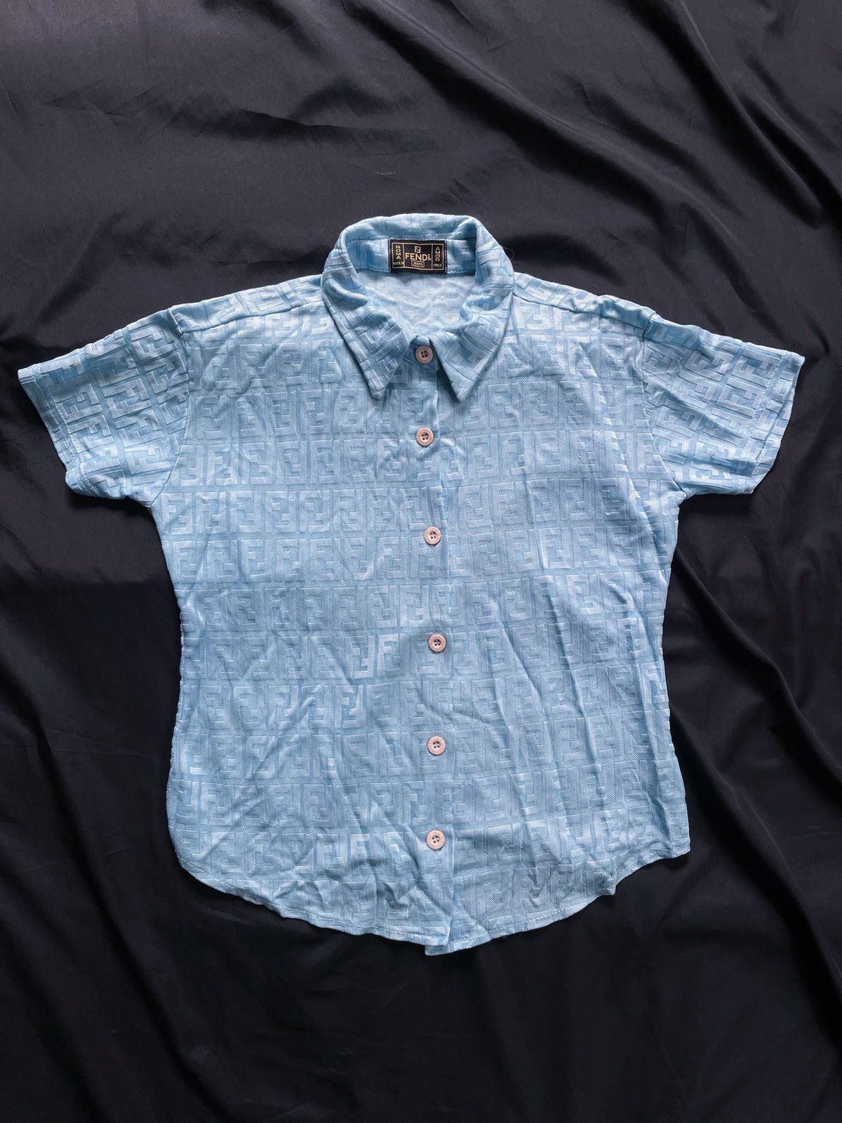 Fendi FENDI MONOGRAM BLUE BUTTON UP SHIRT Size S / US 4 / IT 40 - 1 Thumbnail