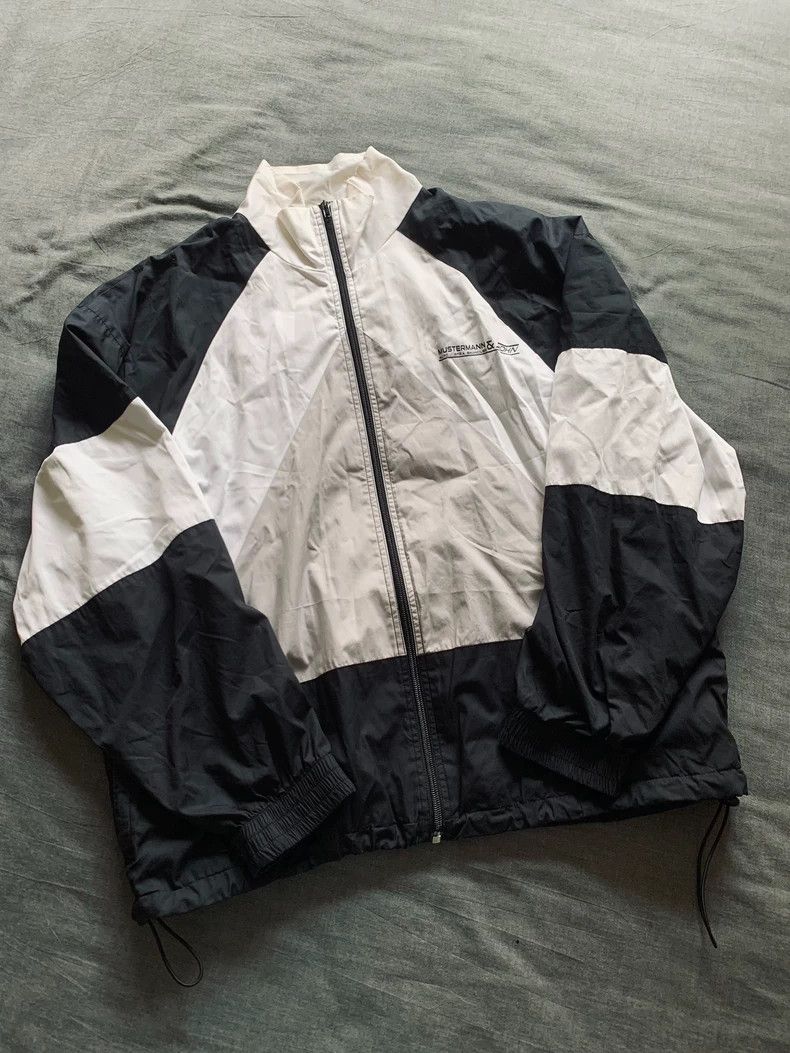 vetements Black white and grey printed coach jacket 2504-N