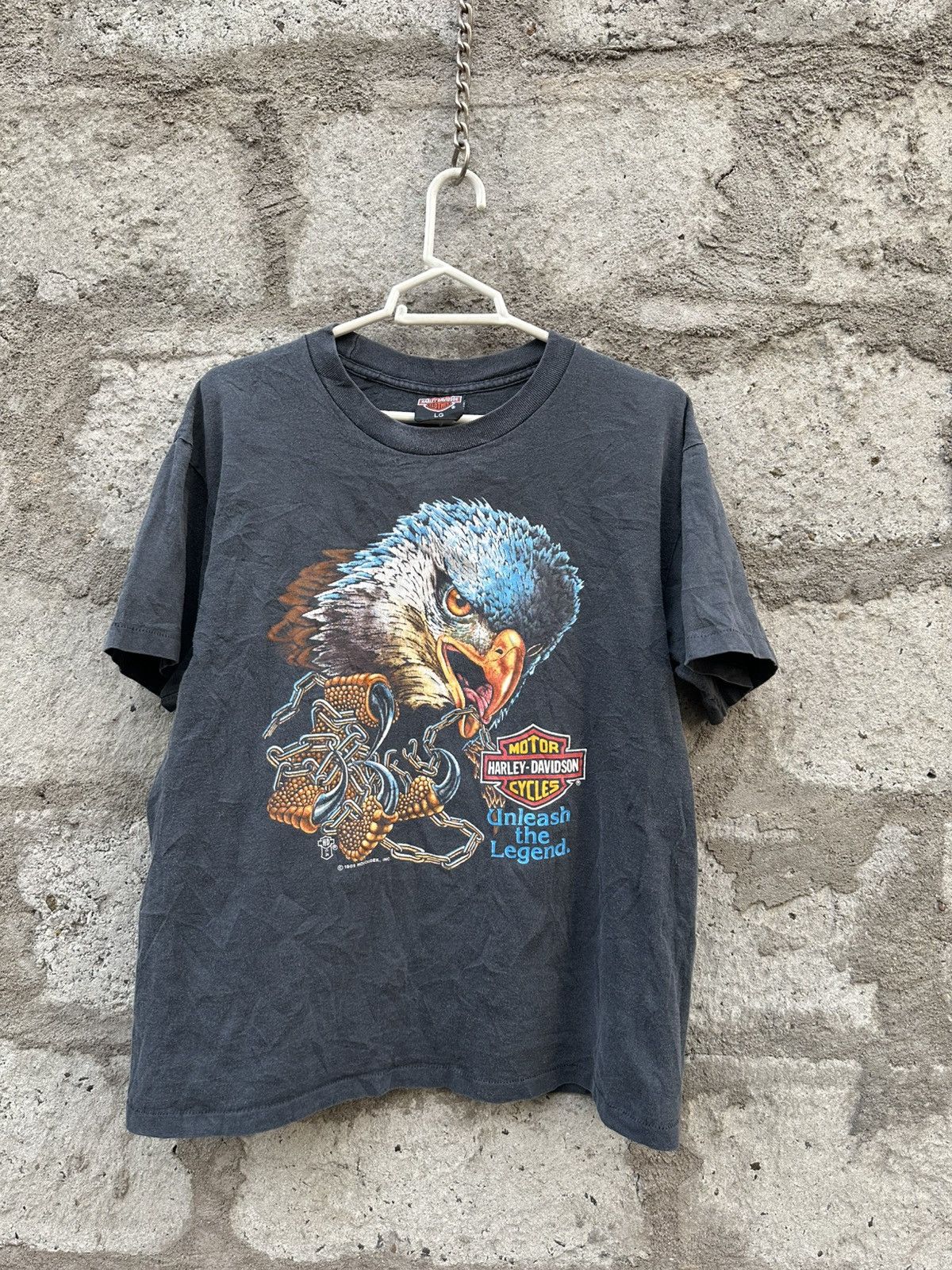 Harley Davidson × Vintage 1989 vintage Harley Davidson UNLEASH THE EAGEL Tshirt Size US L / EU 52-54 / 3 - 2 Thumbnail