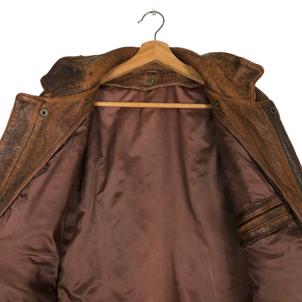 Japanese Brand 🔥VINTAGE FLY GENUINE LEATHER JACKET JAPAN ISSEY MIYAKE Size US L / EU 52-54 / 3 - 14 Thumbnail