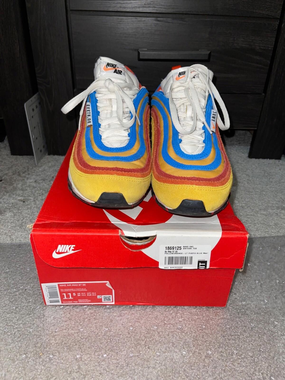 Size 11.5 - Nike Air Max 97 Se Running Club - Pollen Orange Shoes in Yellow, Men's