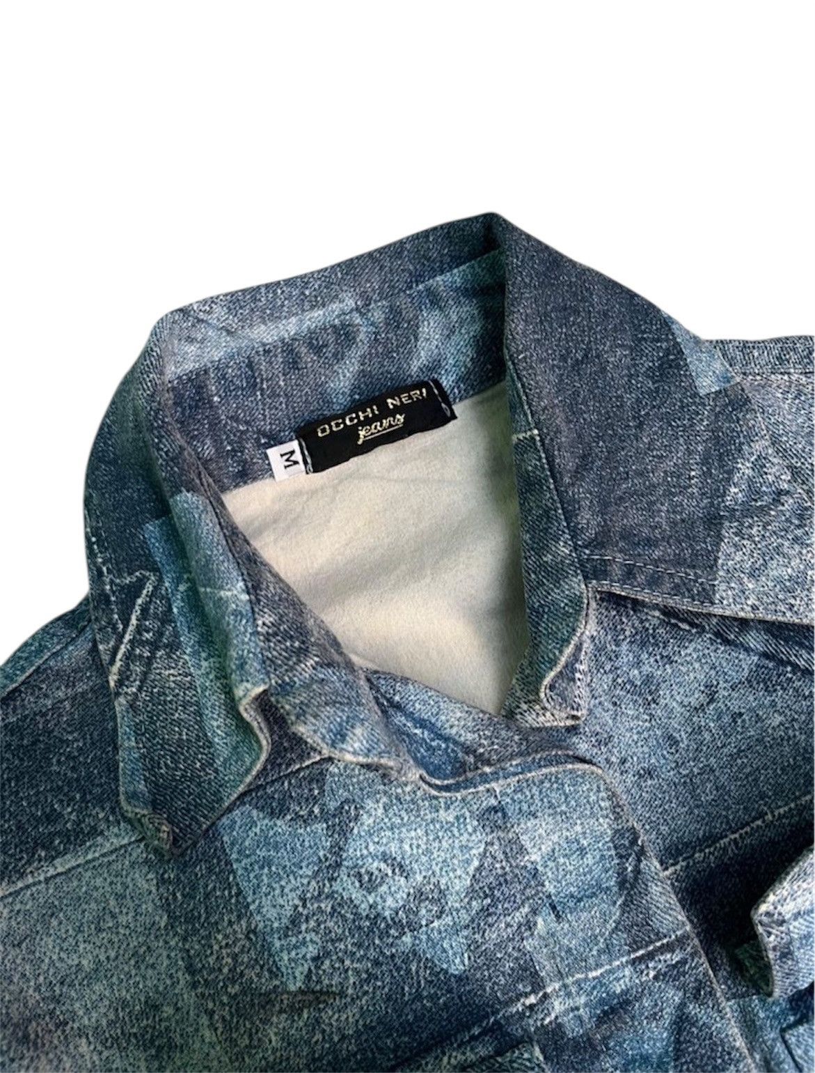 Japanese Brand Occhi Nerri Multicolour Face Denim Jacket Size US M / EU 48-50 / 2 - 6 Thumbnail