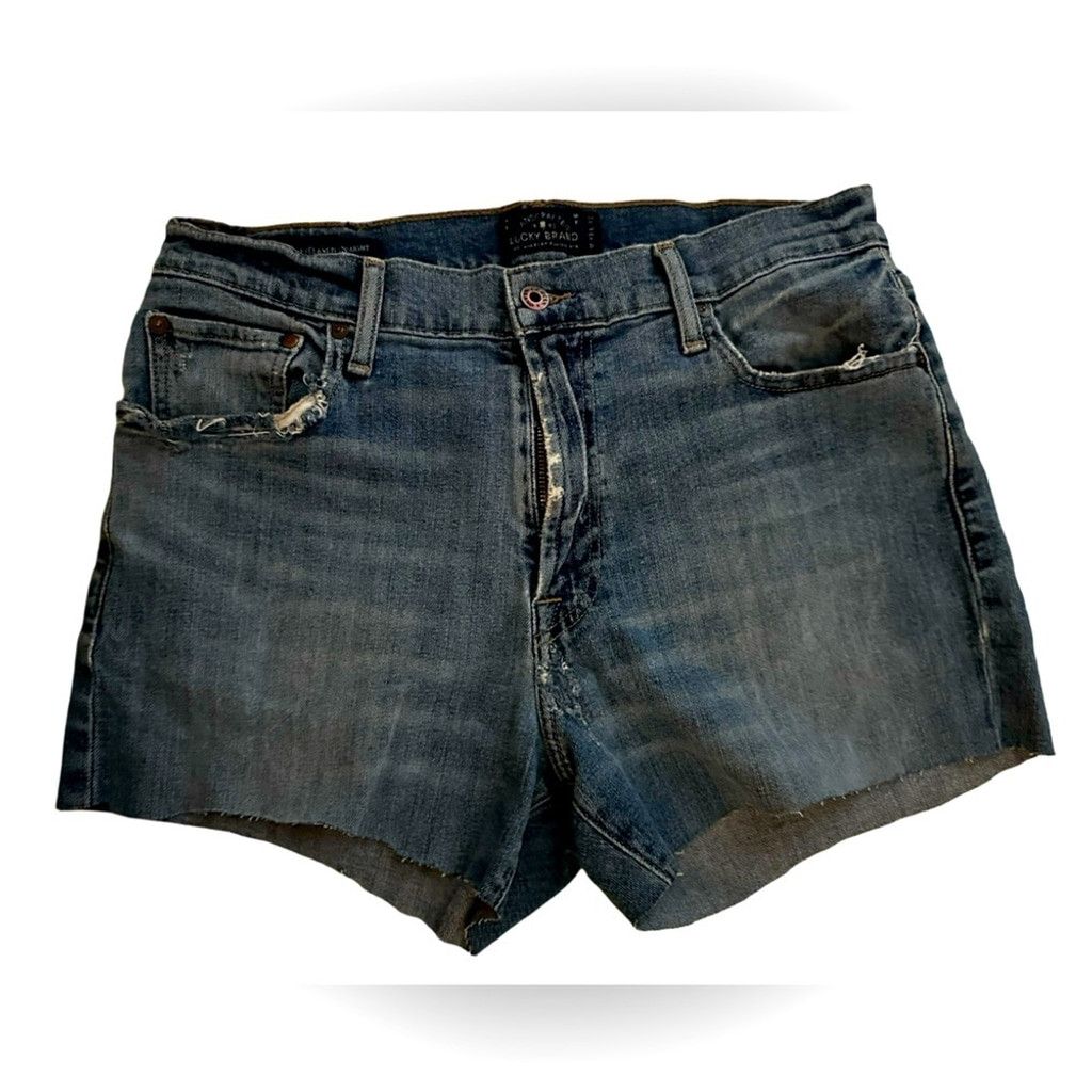 Lucky Brand Lucky Brand 181 Relaxed Jean Cut-Off Short Blue Women’s 33. Size 33" - 16 Thumbnail