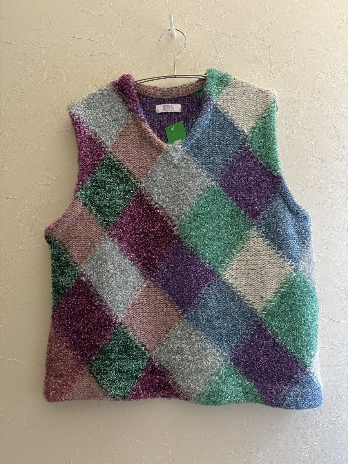 Dior × ERL ERL Metallic Argyle Vest Size US M / EU 48-50 / 2 - 1 Thumbnail