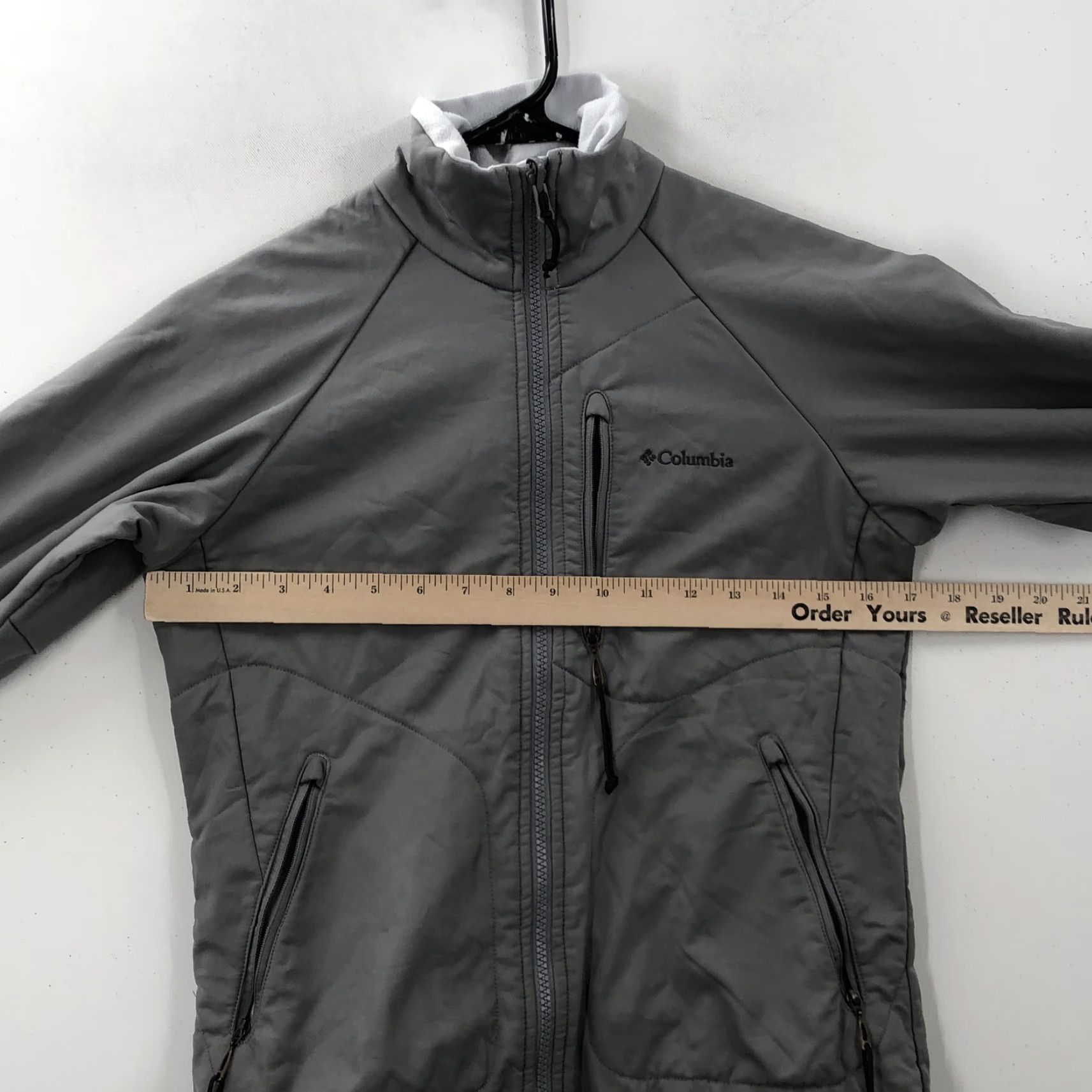 Vintage Columbia Windbreaker Jacket Womens Gray Long Sleeve Front Pockets XS Regular Winter Casual Outdoor Zip Pocketed Front Pockets Grey Size XS / US 0-2 / IT 36-38 - 2 Thumbnail