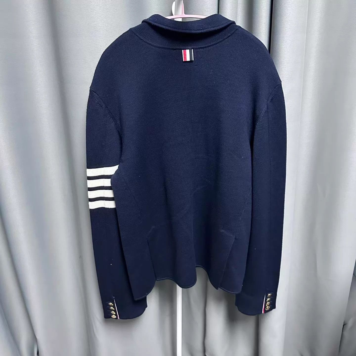 Thom Browne Thom Browne 4-Stripe Wool Jacket Navy 4 Near New Size US XL / EU 56 / 4 - 2 Thumbnail