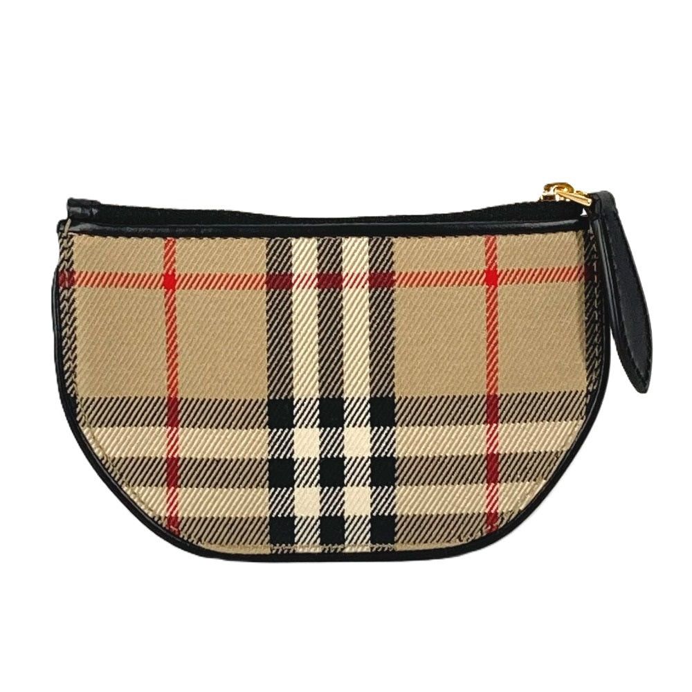 Burberry 8045031 Change Purse Wallet Olympia Check Coin Leather/canvas Women Beige in Neutrals