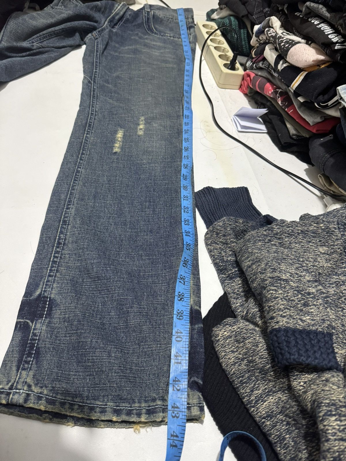 Tornado Mart Mudwash Lee Denim Distressed Flare Japanese Size US 29 - 12 Thumbnail
