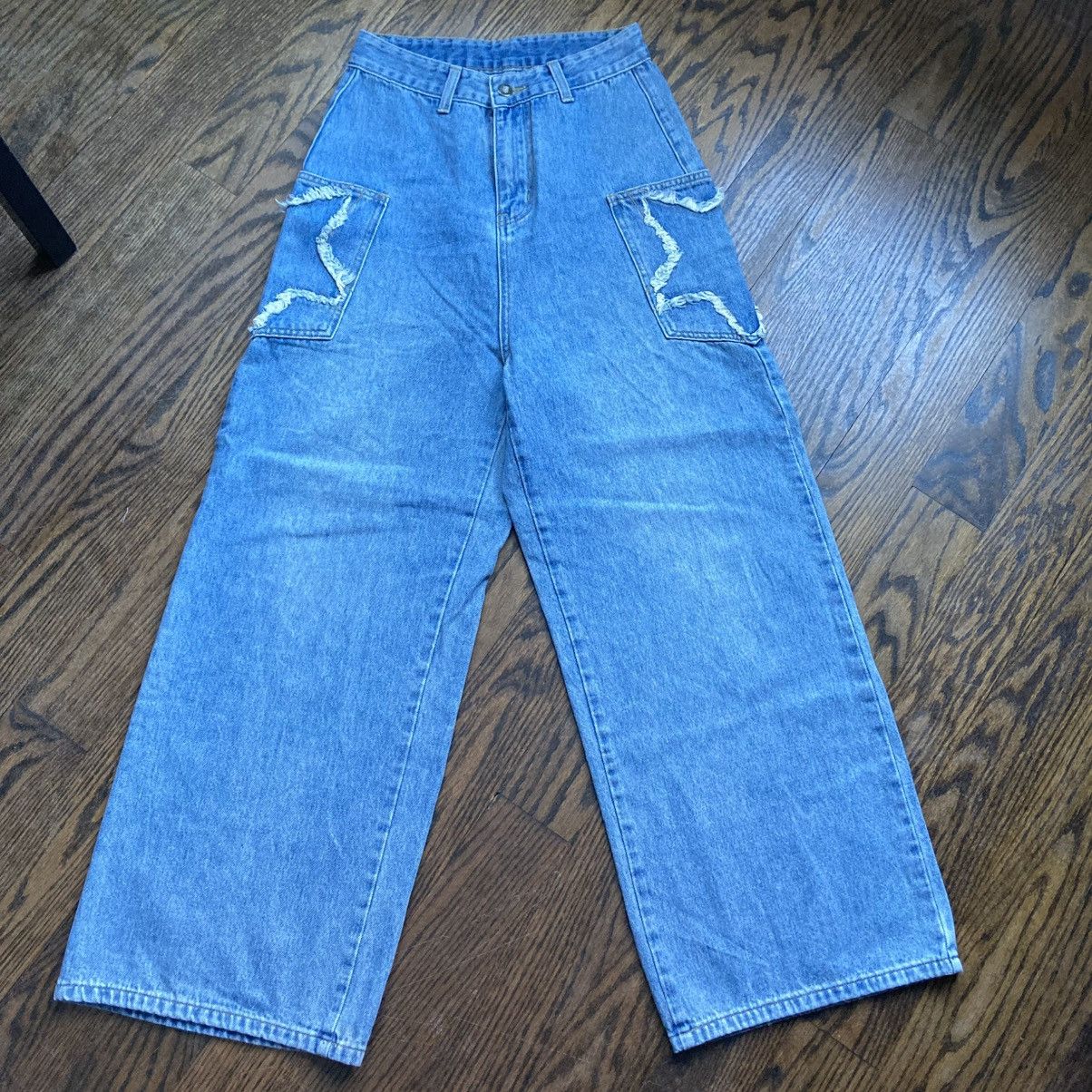 Other Grunge denim wideleg star patch detail jeans size small Size 27" / US 4 / IT 40 - 1 Thumbnail