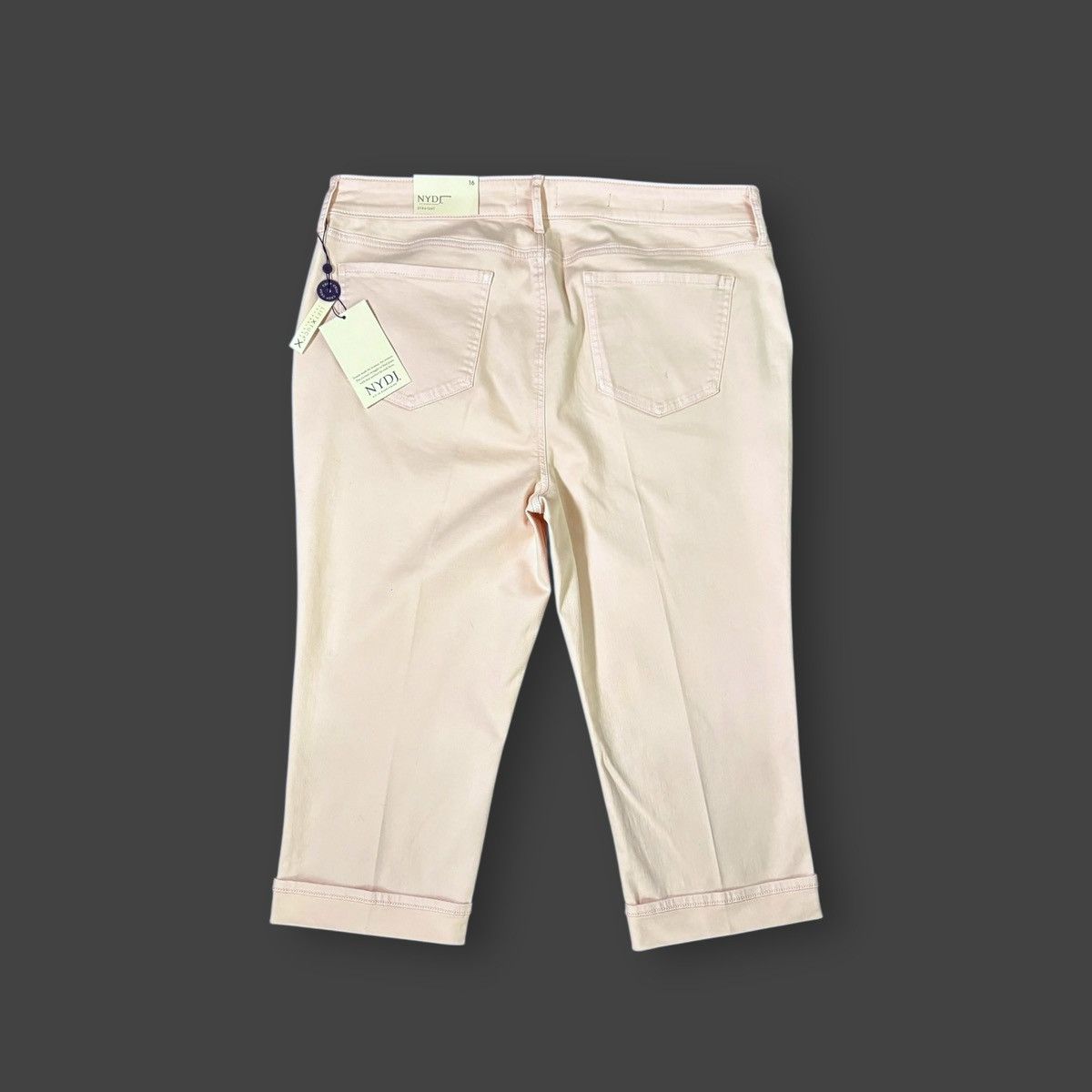 NYDJ NYDJ Marilyn Women’s Peach Straight Crop Denim Jeans Sz 16 Size 36" / US 14 / IT 50 - 6 Thumbnail