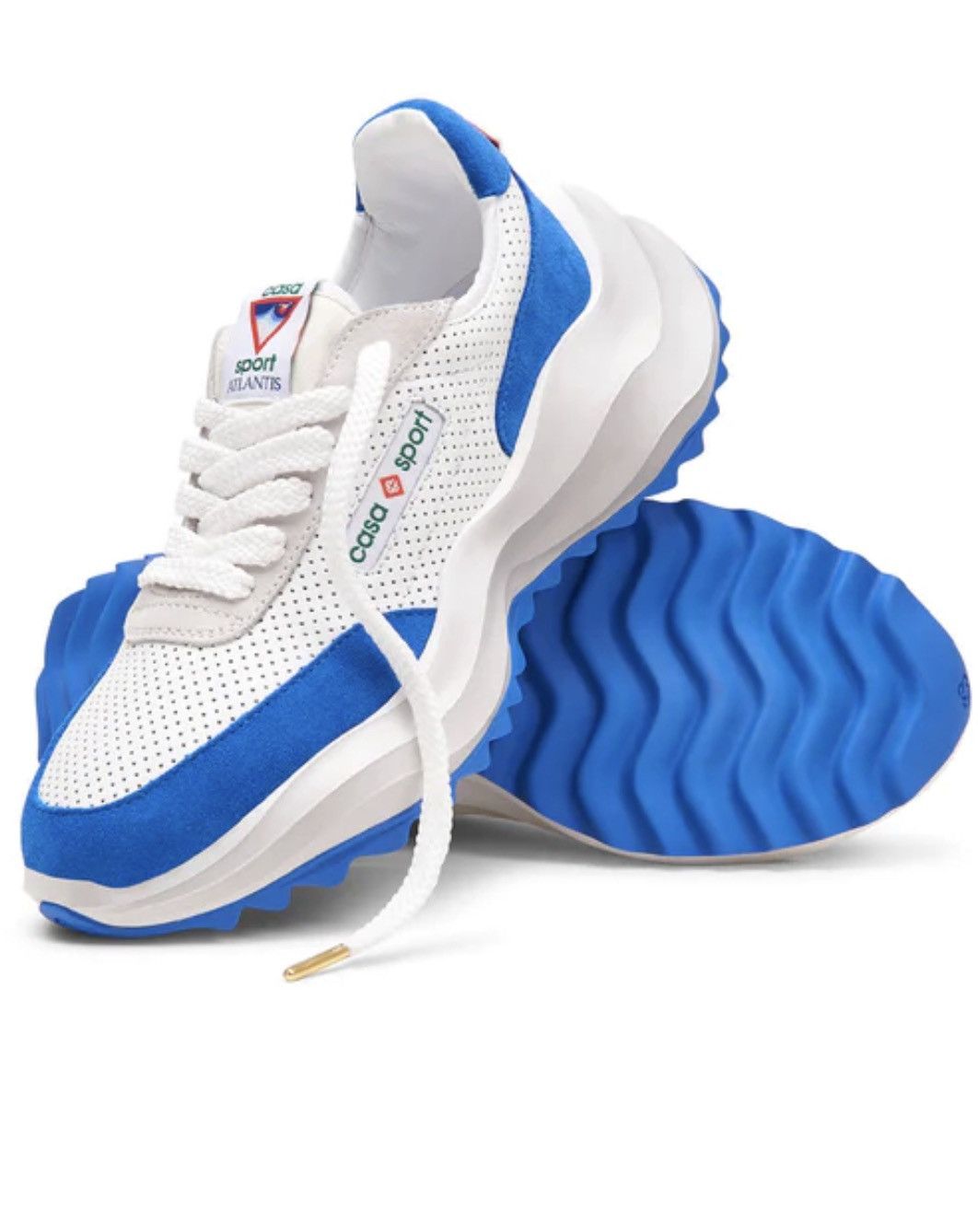 image of Casablanca Atlantis Sneakers White & Blue, Men's (Size 10.5)