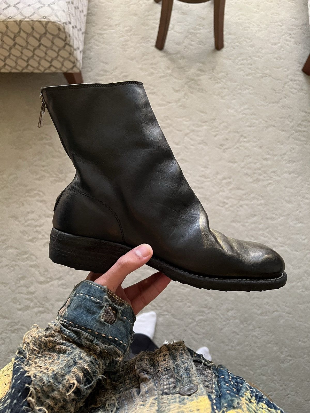 新品 GUIDI 986 Horse Back Zip Short Boots No.986. Back Zip Boot Horse Full Grain. BLKT(Black). GUIDI