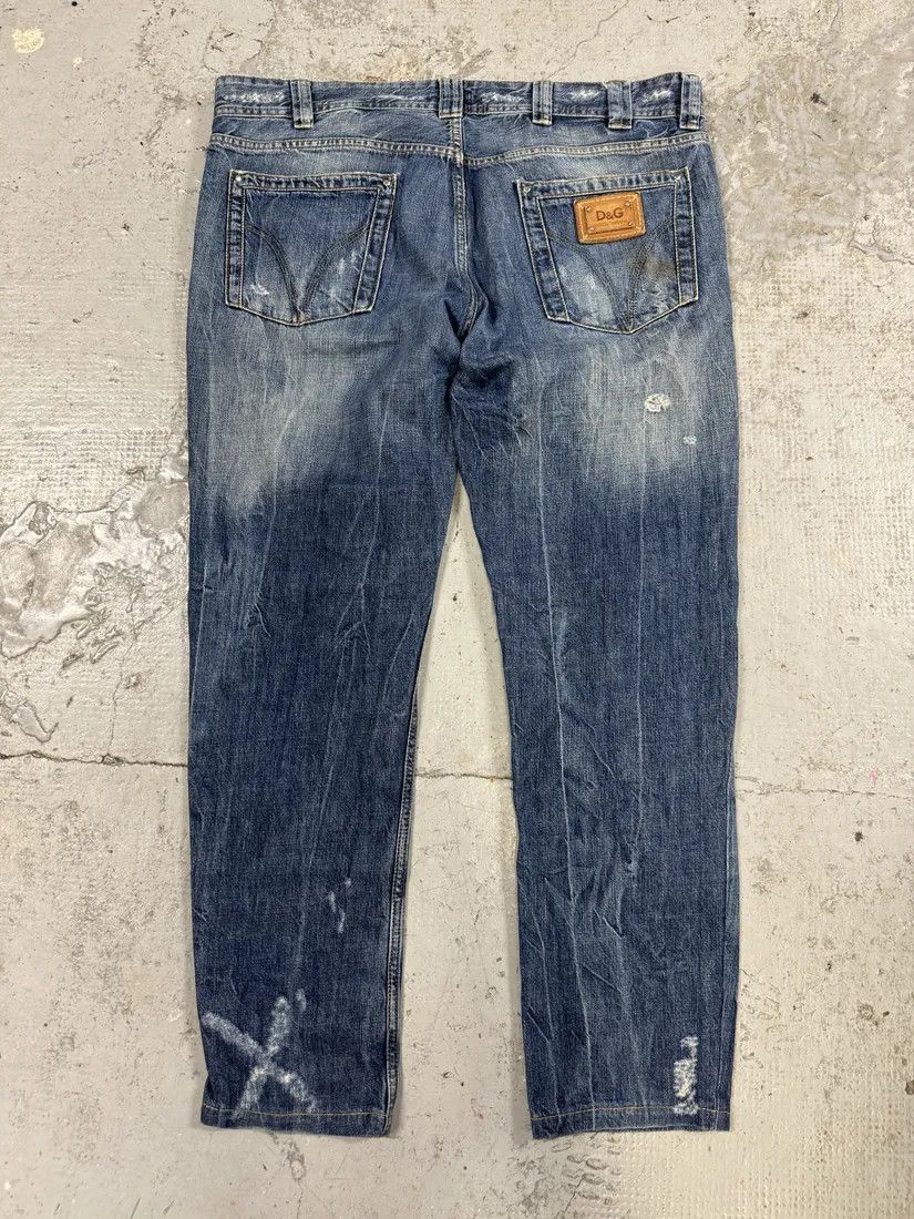 Designer × Dolce & Gabbana × Vintage 2000s Dolce & Gabbana Blue Faded Denim Jeans Size US 38 / EU 54 - 2 Thumbnail