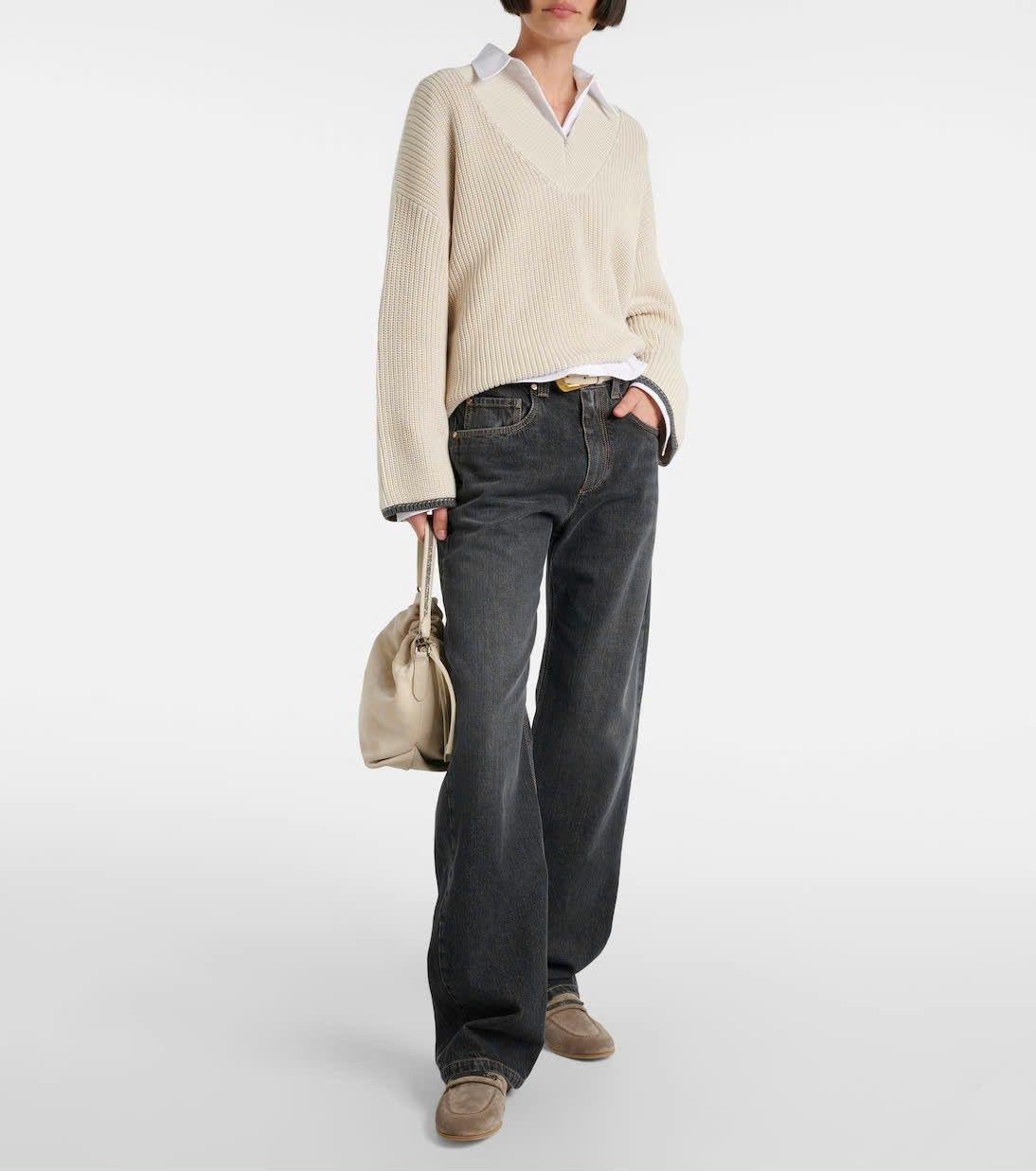 Brunello Cucinelli Brunello Cucinelli black wash wideleg jeans Size 26" / US 2 / IT 38 - 6 Thumbnail