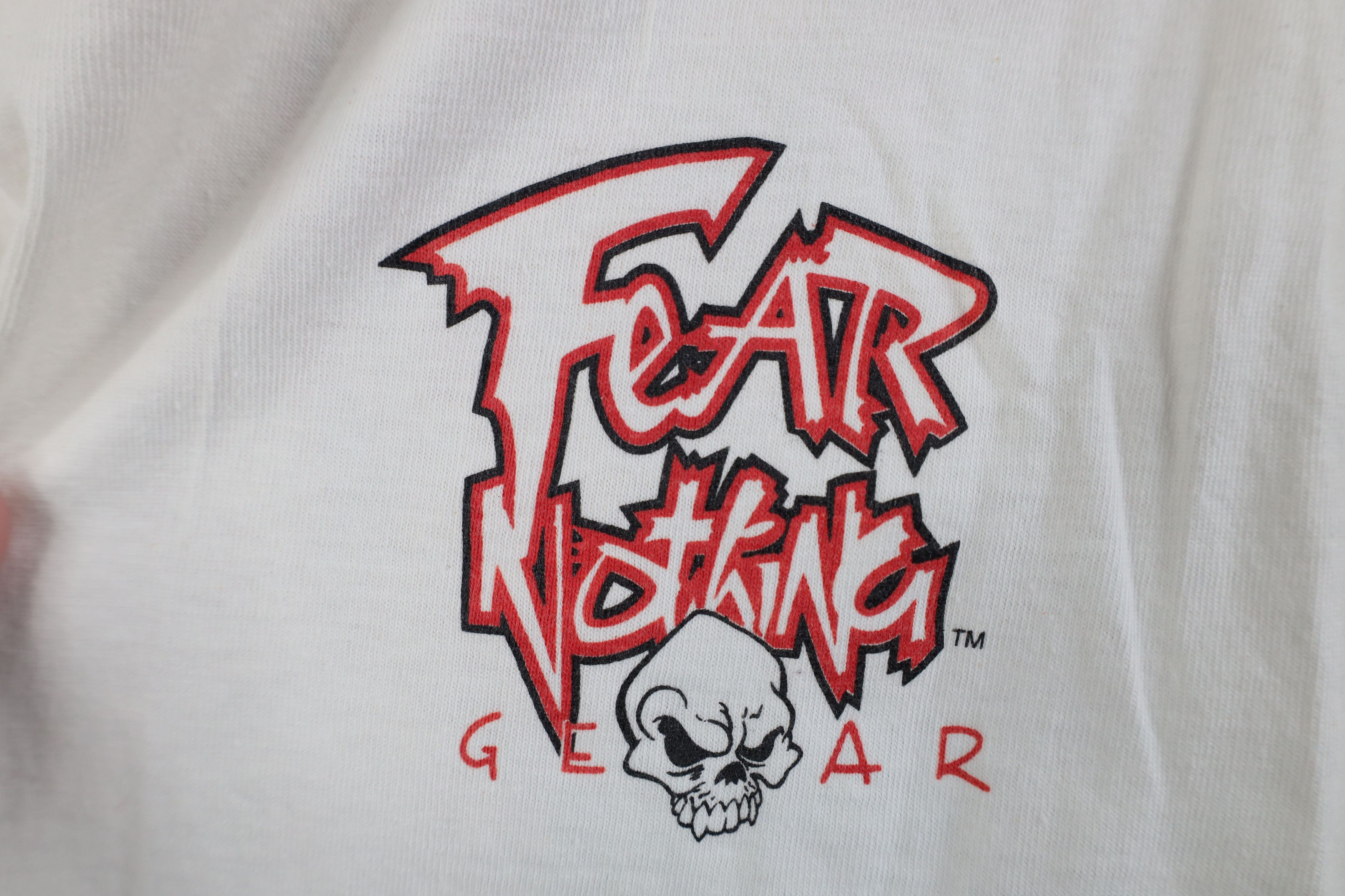 Vintage Vintage 90s Streetwear Nothing Skull Skeleton T-Shirt White Size US L / EU 52-54 / 3 - 4 Thumbnail