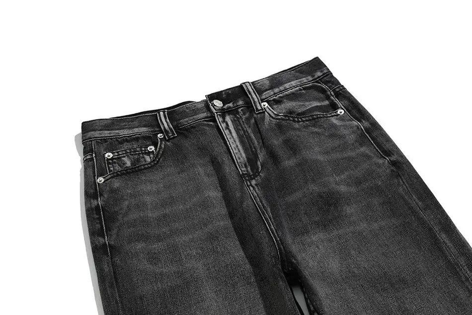 Japanese Brand Black Washed Damage Baggy jeans y2k 90’s retro style Size US 32 / EU 48 - 5 Thumbnail