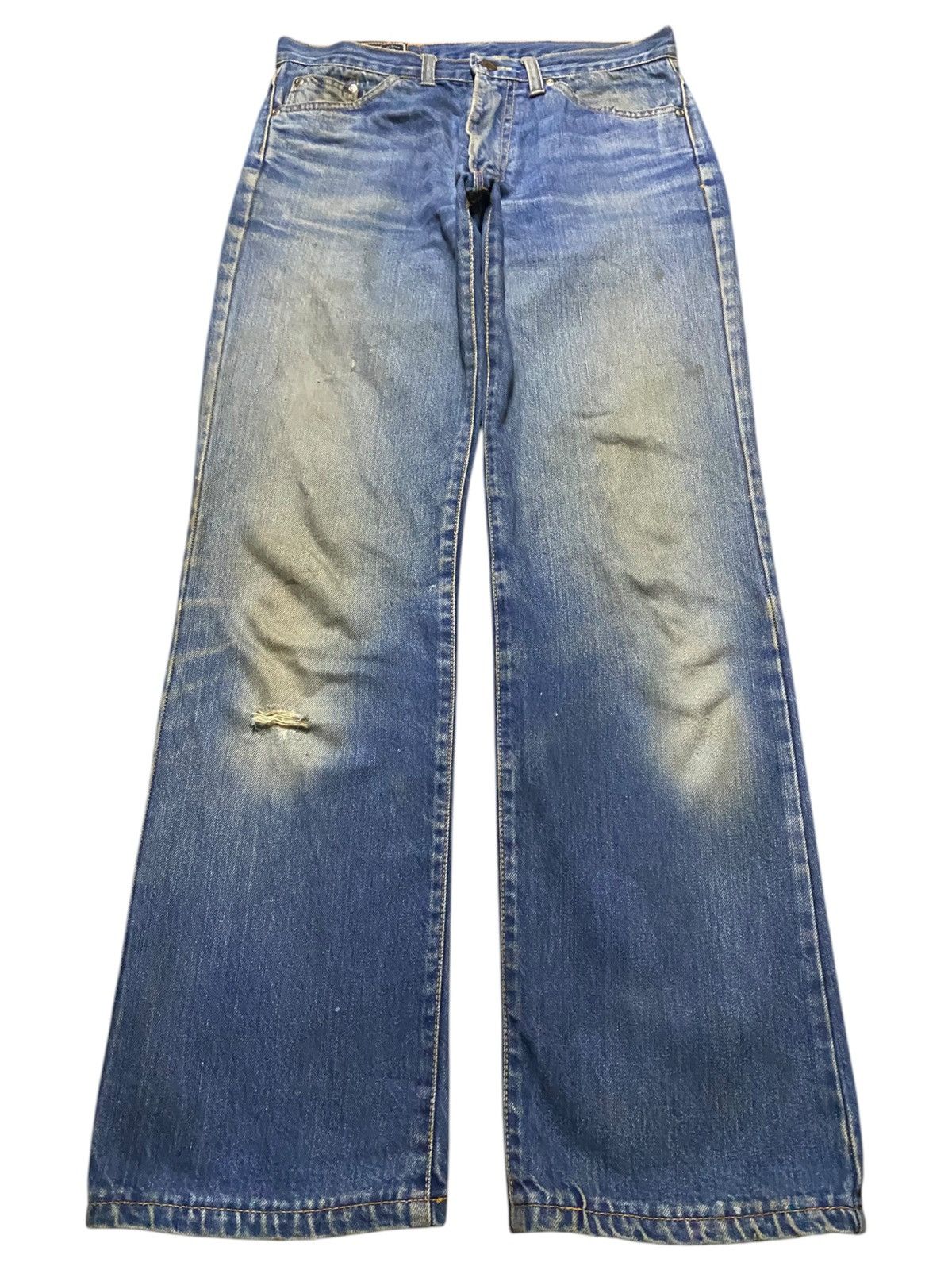 Vision Streetwear Vintage Japanese Brand Canvas Mud Wash Distressed Loose Jean Size US 31 - 1 Thumbnail