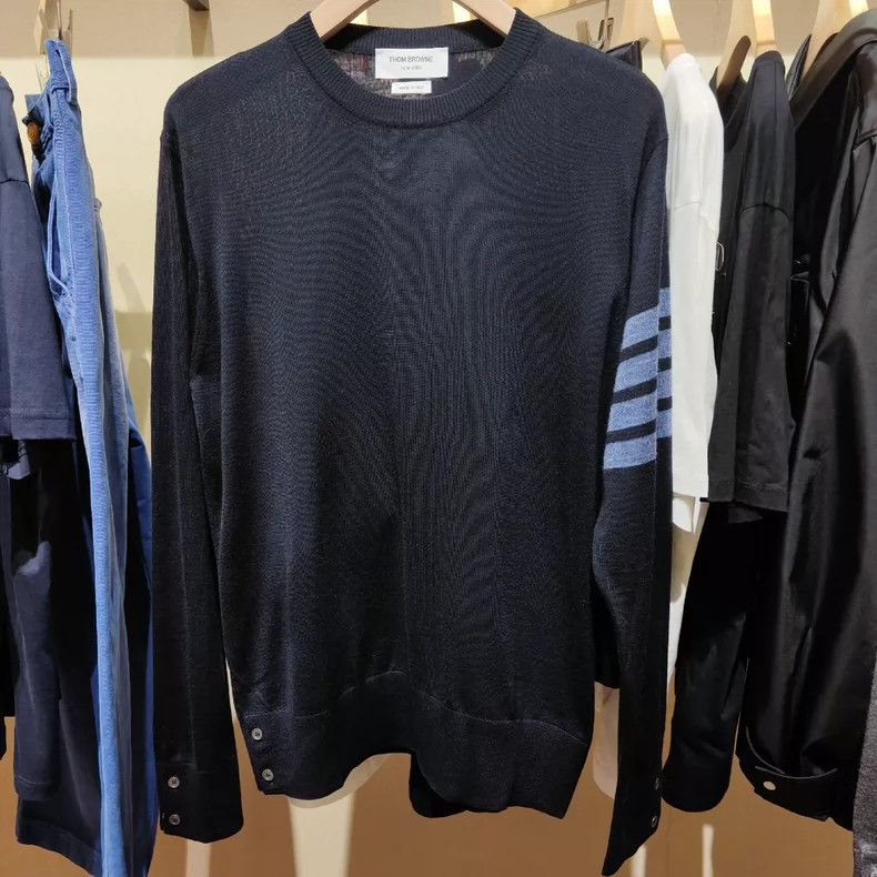 Thom Browne Thom Browne Blue Striped Wool Sweater - dmc Size US M / EU 48-50 / 2 - 1 Thumbnail