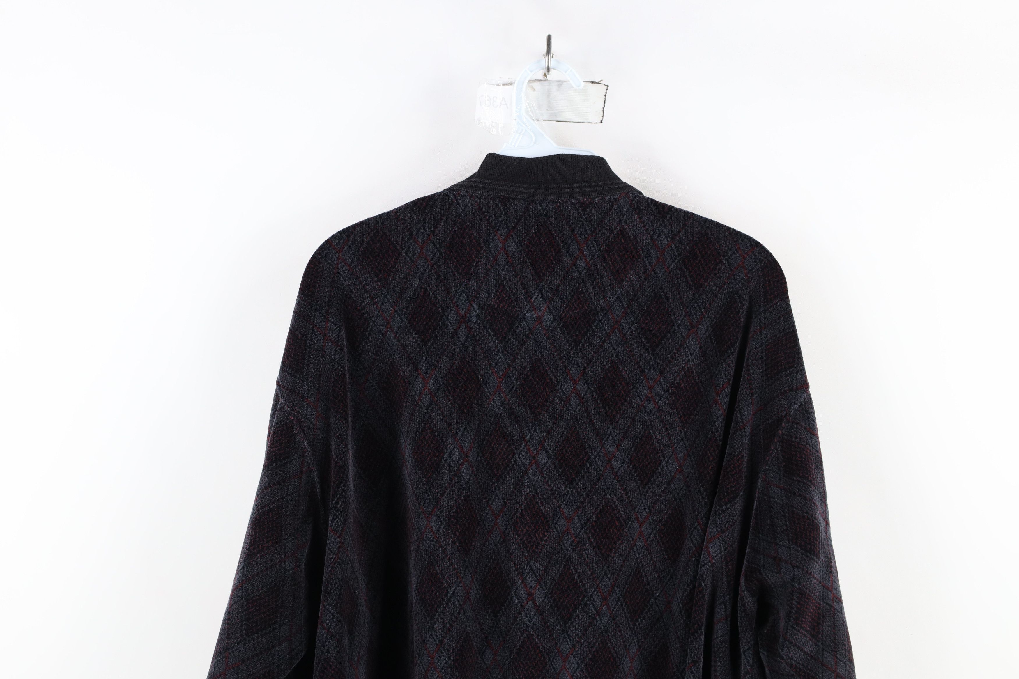 Vintage Vintage 90s Streetwear Diamond Fleece Long Sleeve Rugby Polo Size US L / EU 52-54 / 3 - 10 Thumbnail
