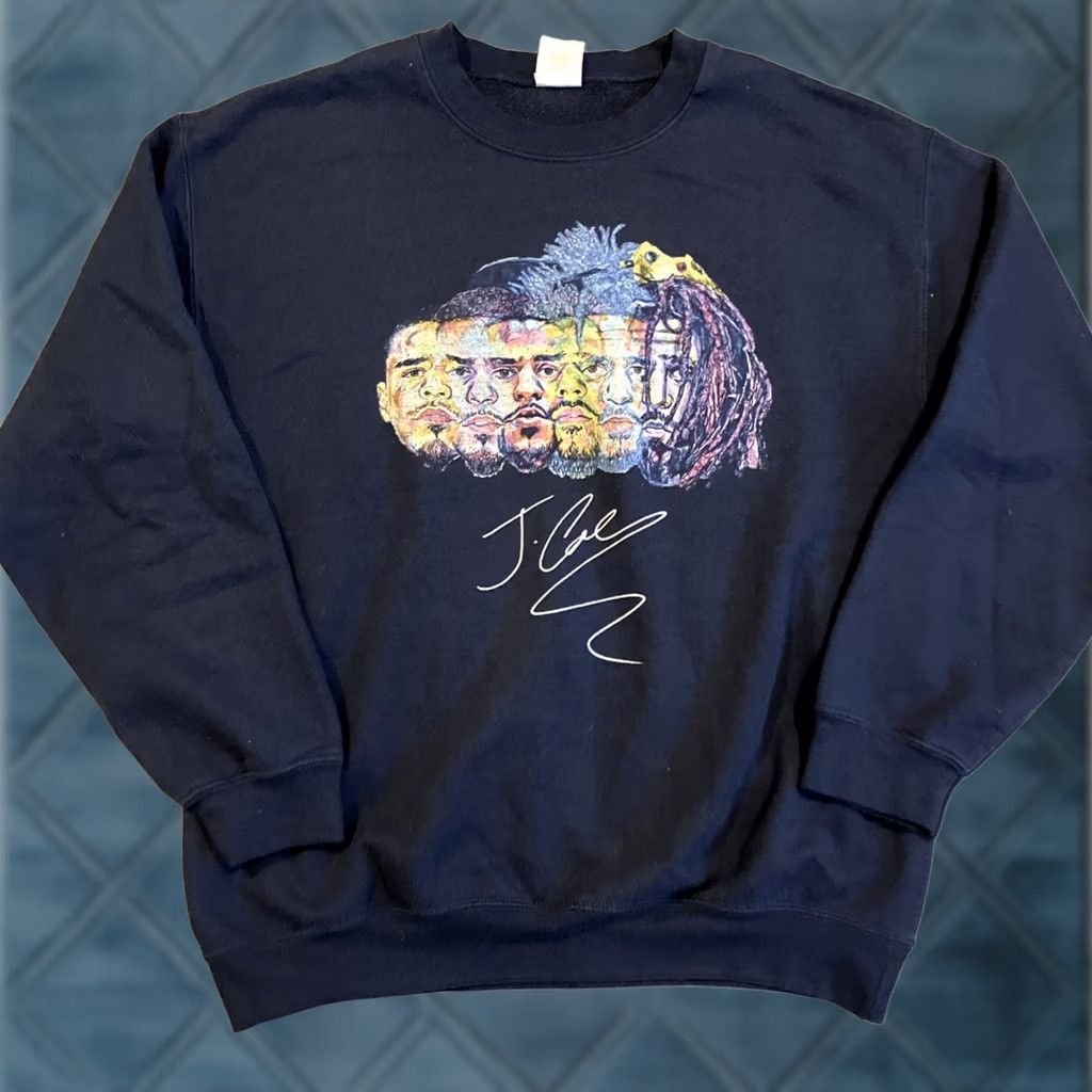 Gildan RARE J. COLE Evolution of J. Cole Graphic Crewneck Sweatshirt Medium Mens Blue M Gildan Size US M / EU 48-50 / 2 - 1 Thumbnail