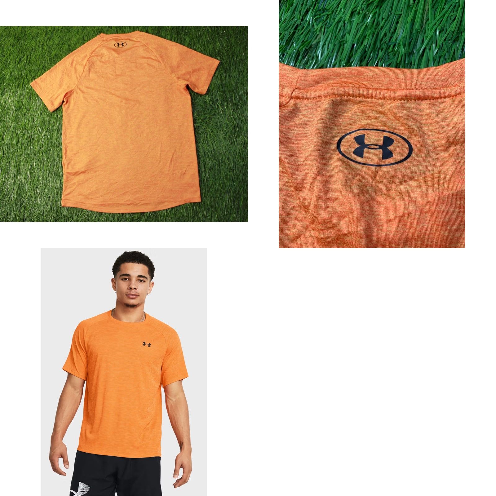 Under Armour Under Armour Tech 2022 Original Men Training Compression Shirt Jersey S Orange Short Sleeve Crew Neck T-Shirt 100% Polyester Size US S / EU 44-46 / 1 - 8 Thumbnail