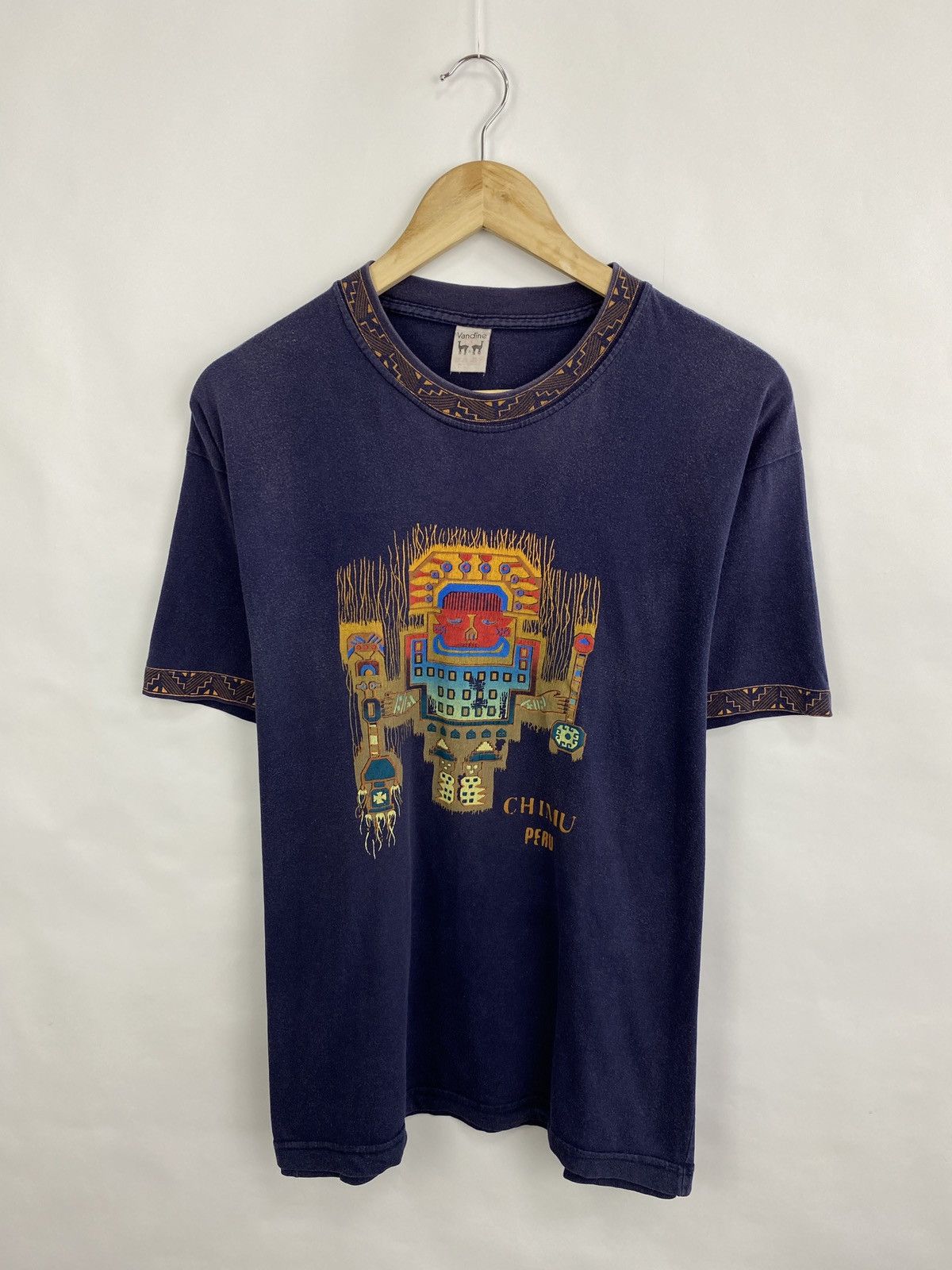 Vintage 🇵🇪 Vintage 90s Chimu Peru Machu Picchu T-Shirt Aboriginal Y2K Size US M / EU 48-50 / 2 - 3 Thumbnail