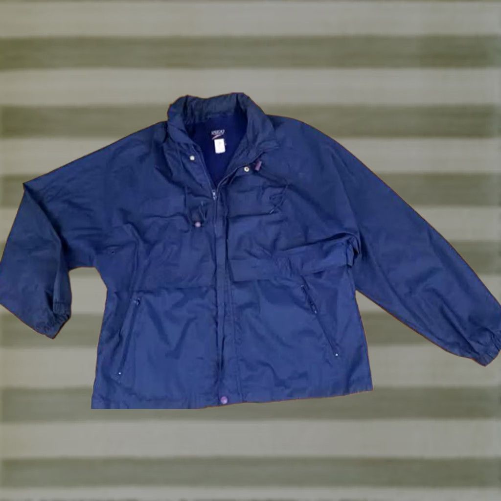 Speedo VINTAGE Speedo Jacket Windbreaker Full Zip Nylon 2XL Blue Mens Classic 1980s Size US XXL / EU 58 / 5 - 1 Thumbnail