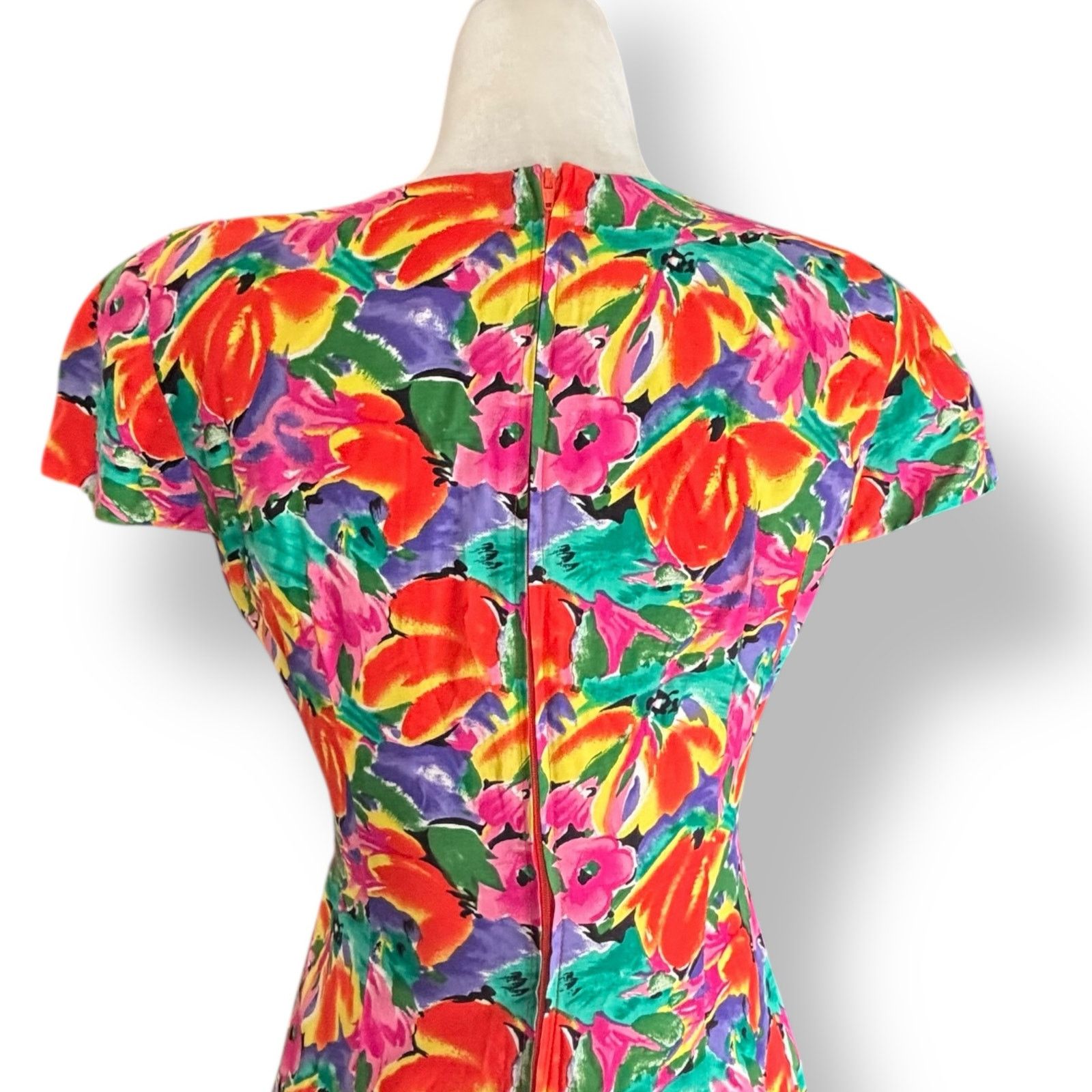 Vintage Vintage Jessica Howard Petite Floral Wiggle Dress Size 4 Size XS / US 0-2 / IT 36-38 - 5 Thumbnail