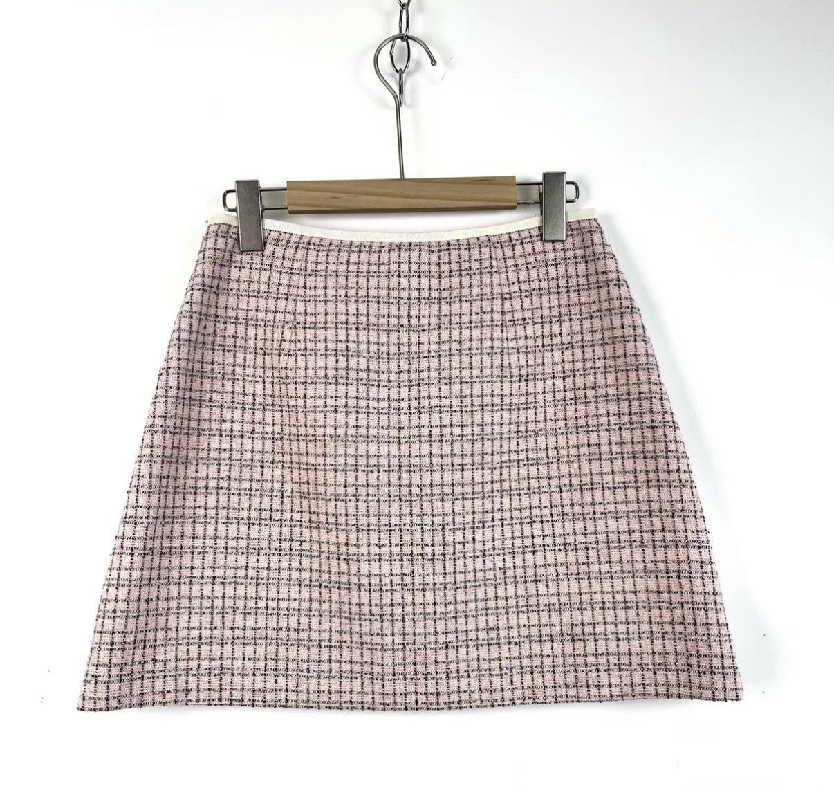 Miu Miu Miu Miu Snow Pink Mid-rise Elastic Waist A-line Skirt K12 Size 27" / US 4 / IT 40 - 2 Thumbnail