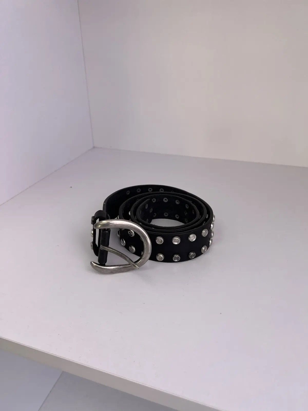 Japanese Brand × Vintage Vintage Y2K Archival Black Leather Belt Size ONE SIZE - 2 Thumbnail