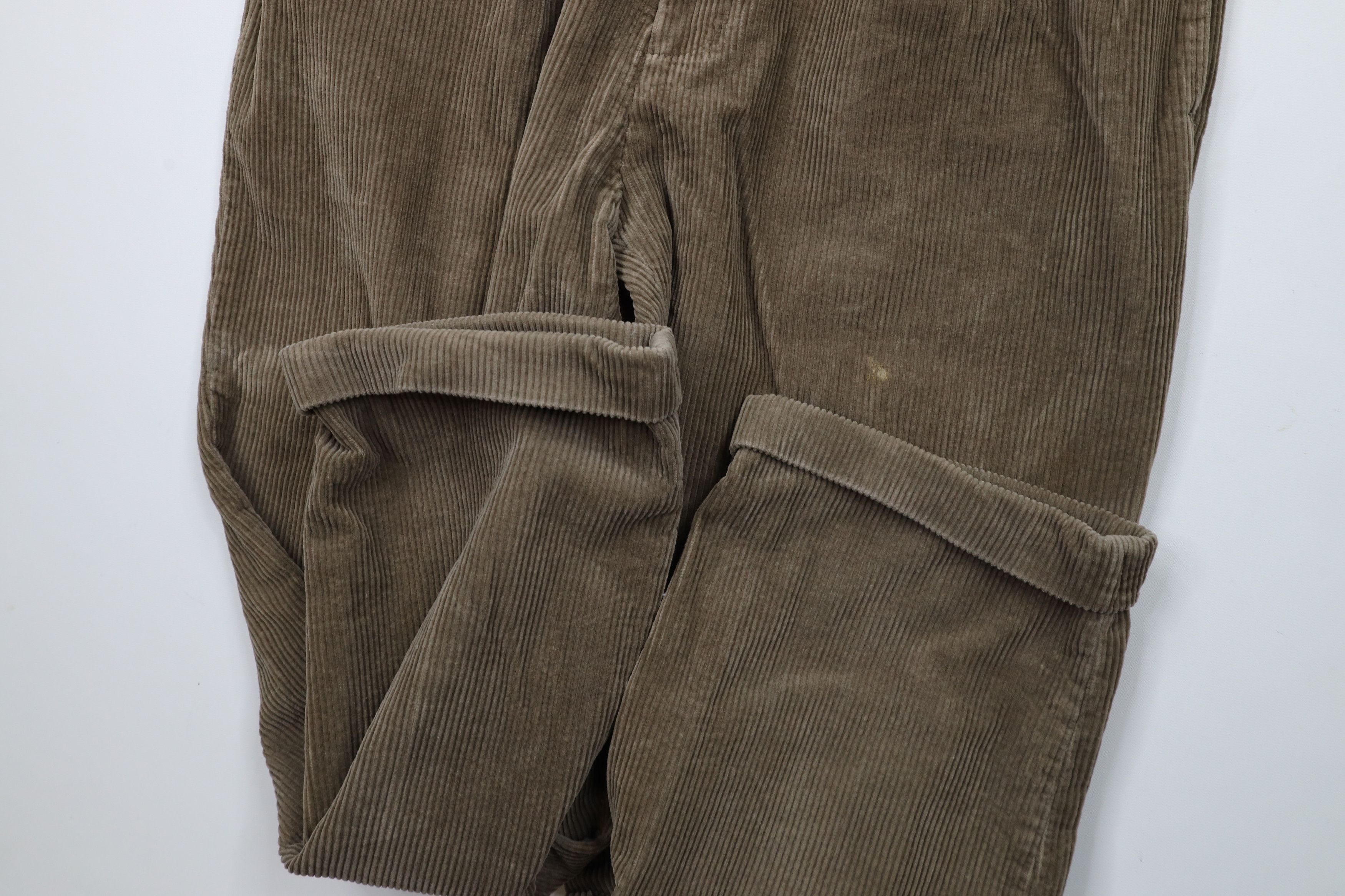 Vintage Vintage 90s Streetwear Pleated Cuffed Corduroy Chino Pants Size US 36 / EU 52 - 7 Thumbnail